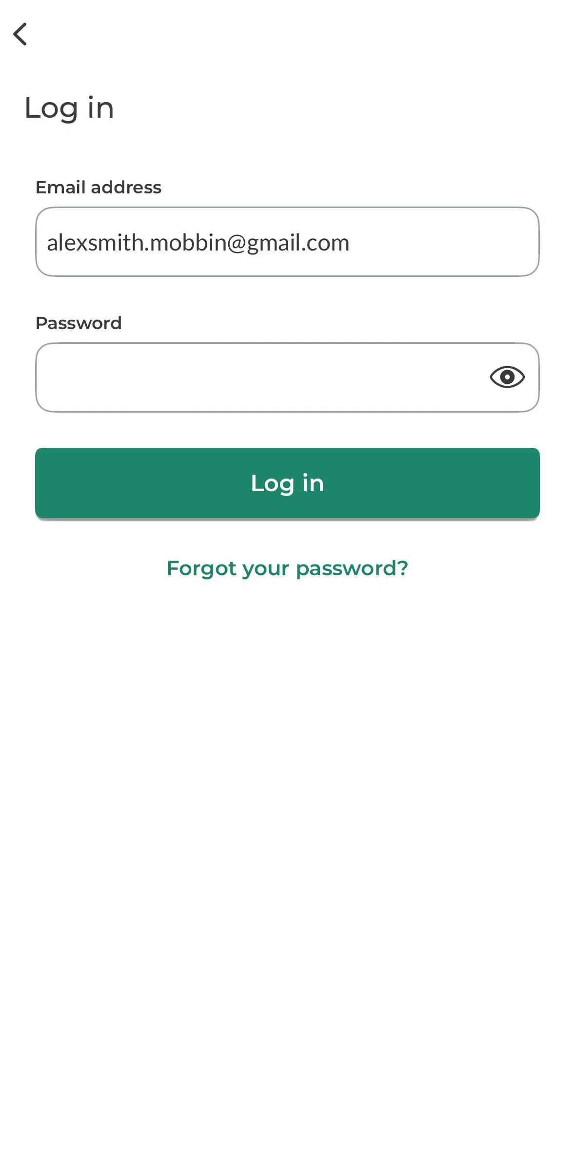 Splitwise Screen screen in the Resetting password flow
