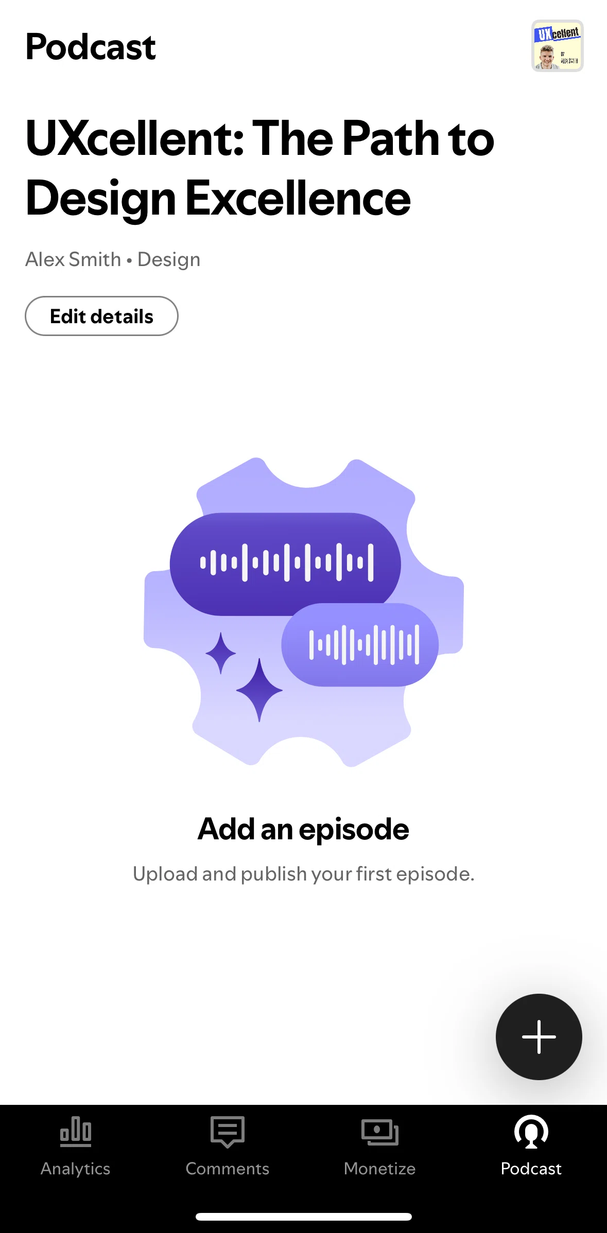 Spotify for Creators Screen screen in the Publishing a new episode flow