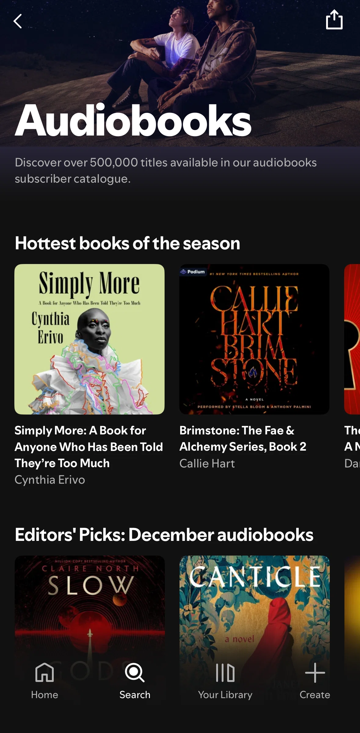 Spotify Screen screen in the Audiobook detail flow