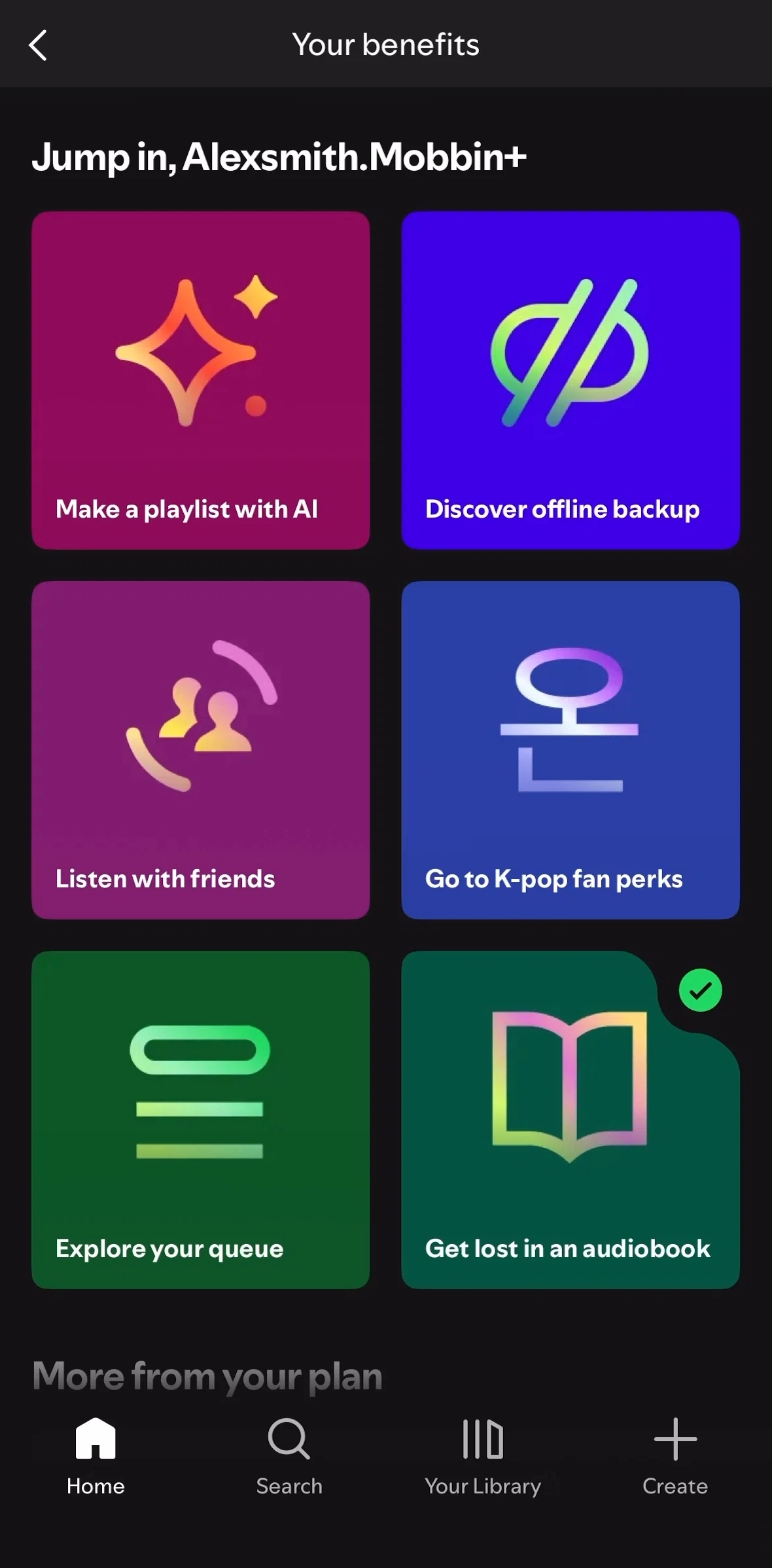 Spotify Screen screen in the Benefits (AI Playlist) flow