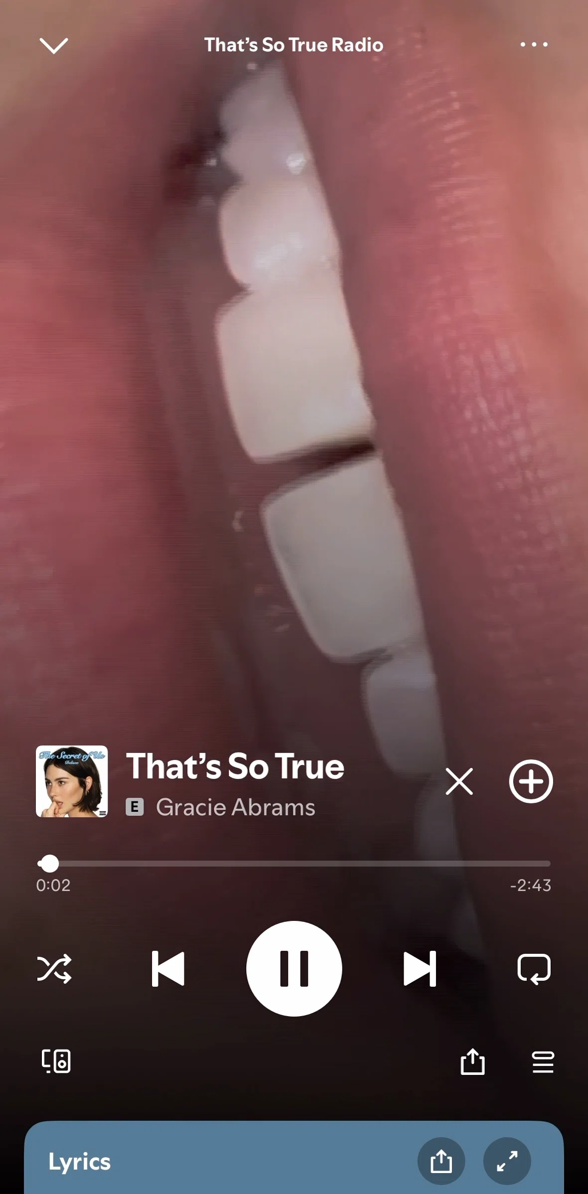 Spotify Screen screen in the Copying a link flow