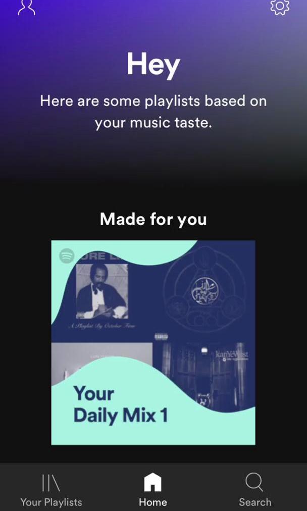 Spotify Screen screen in the Creating A Playlist flow