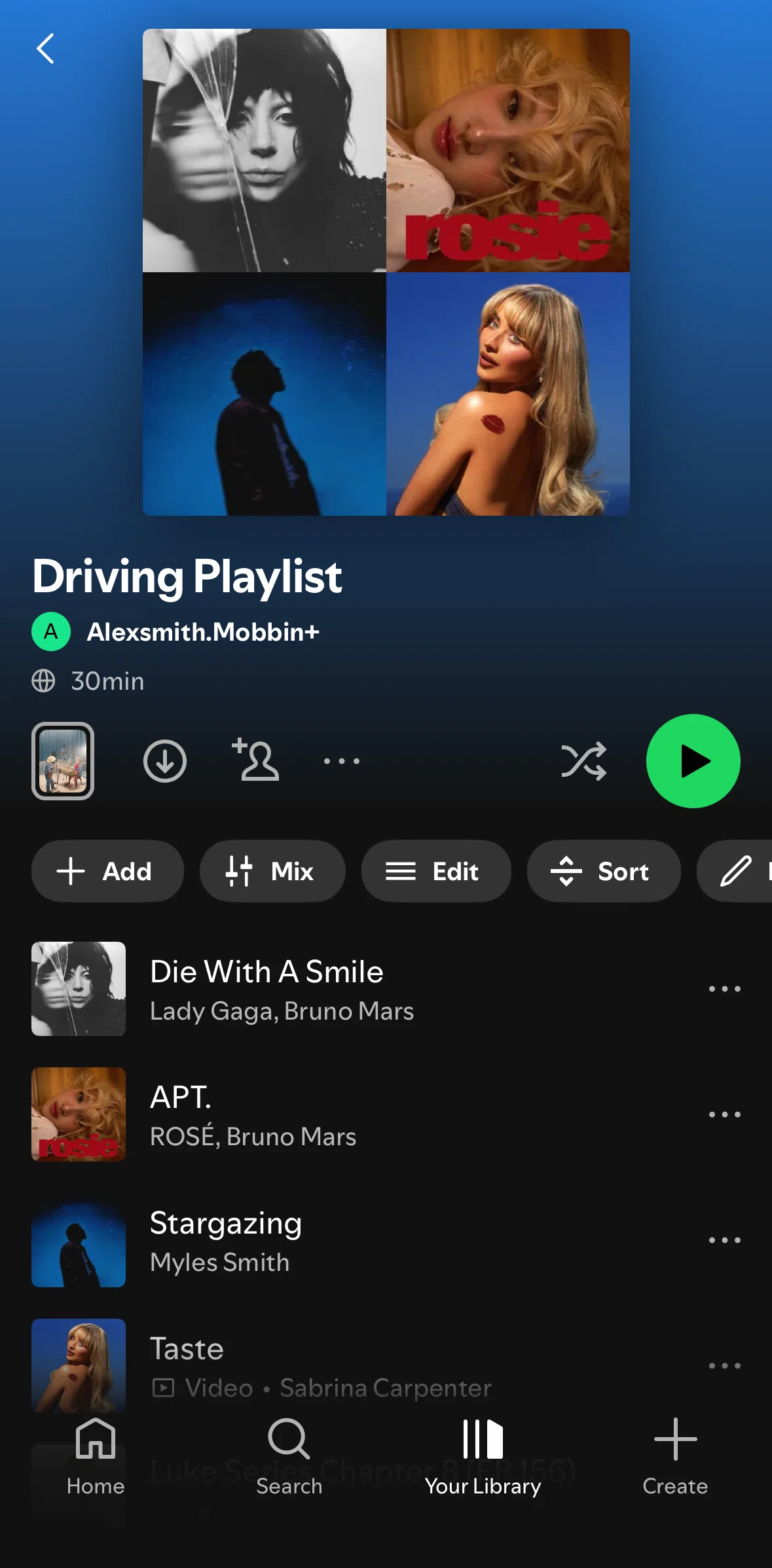 Spotify Screen screen in the Customizing a post flow