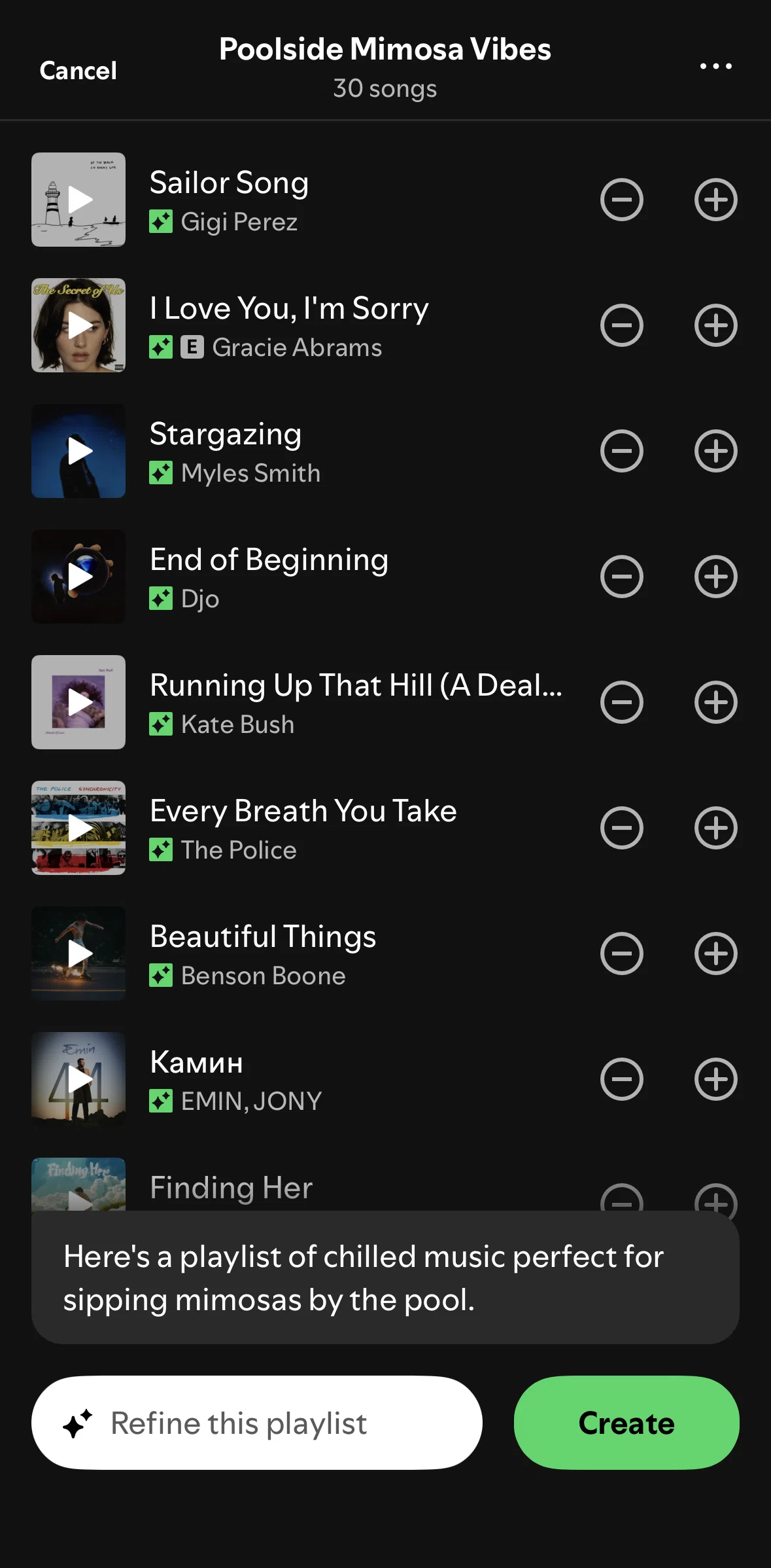 Spotify Screen screen in the Deleting a conversation flow