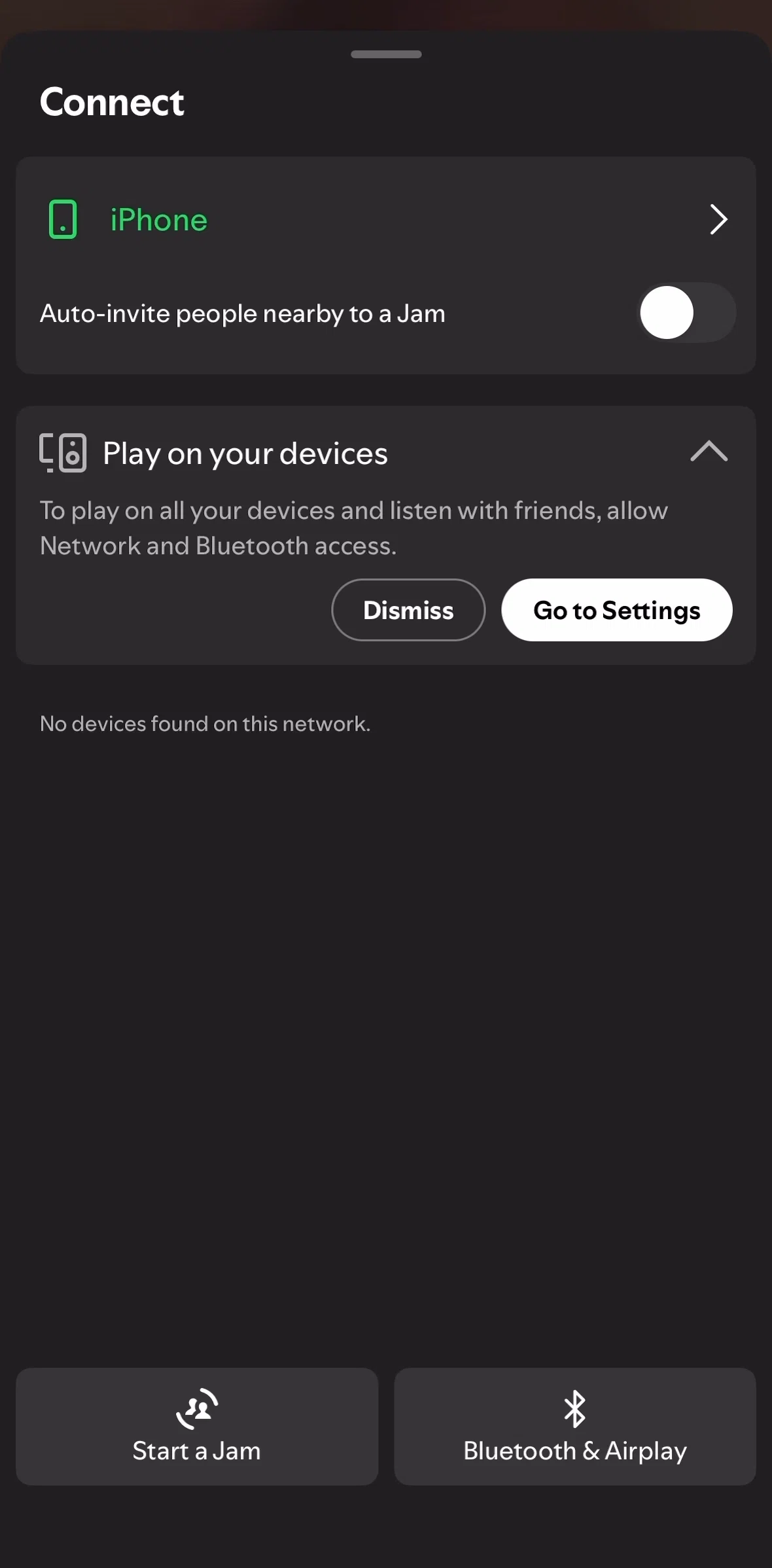 Spotify Screen screen in the Device detail flow
