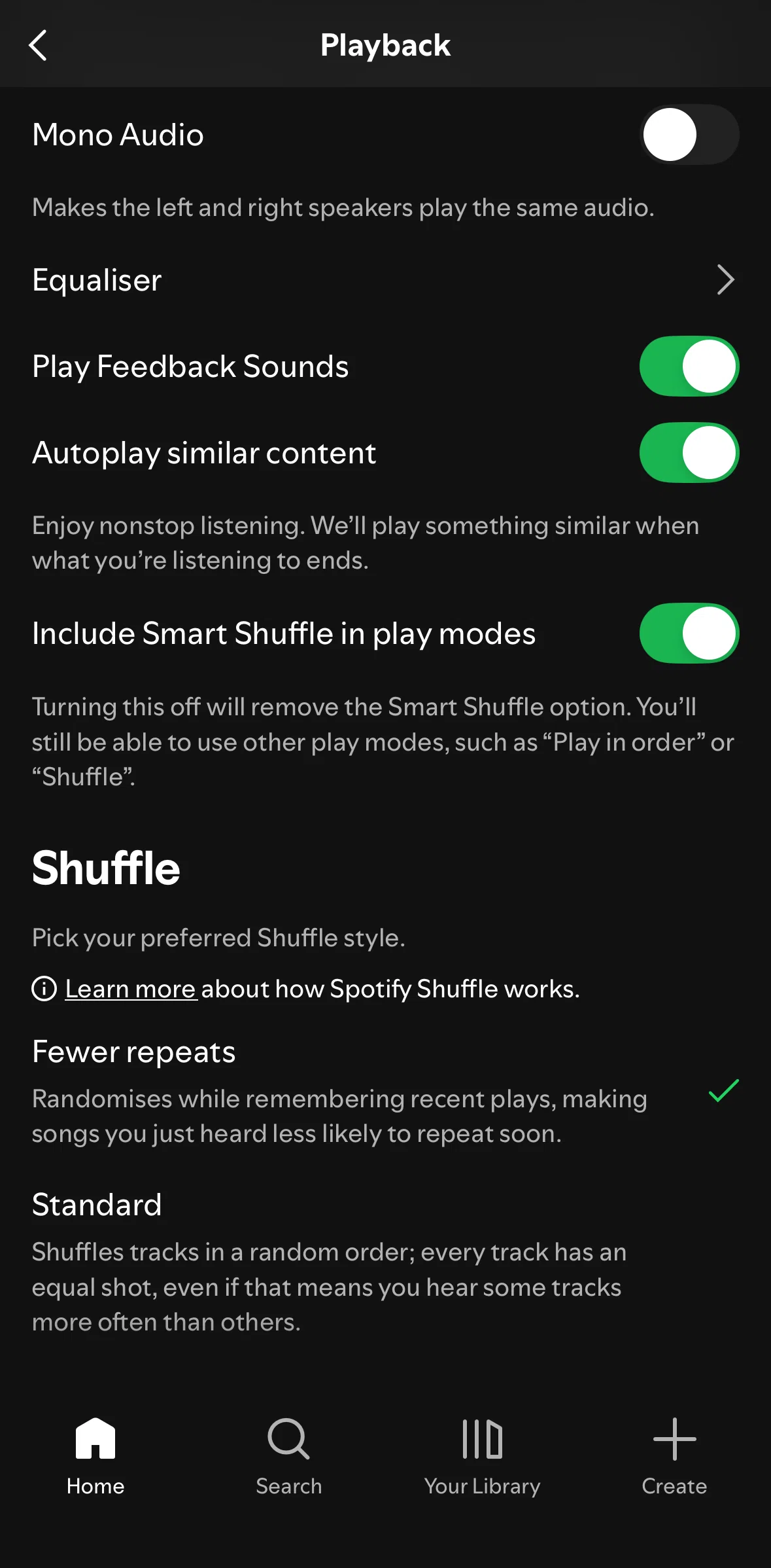 Spotify Screen screen in the Editing equaliser flow