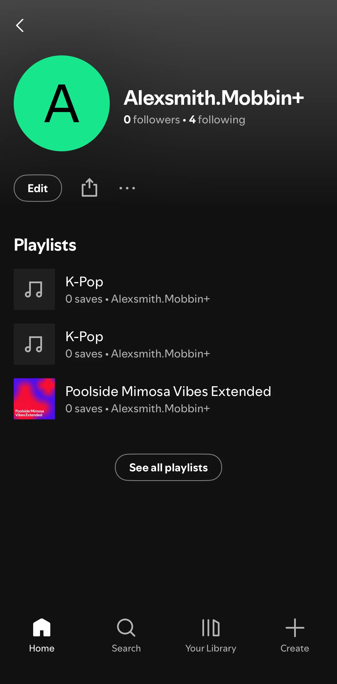 Spotify Screen screen in the Editing profile flow