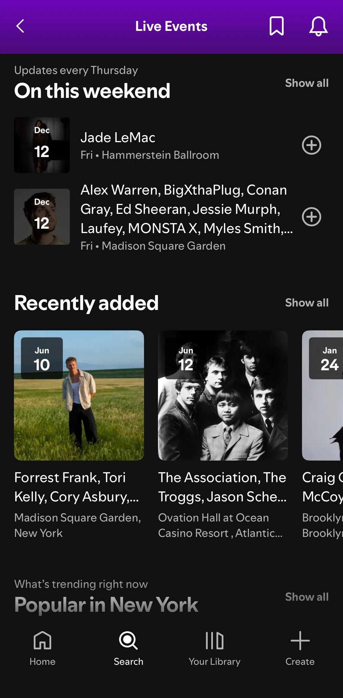 Spotify Screen screen in the Event detail flow