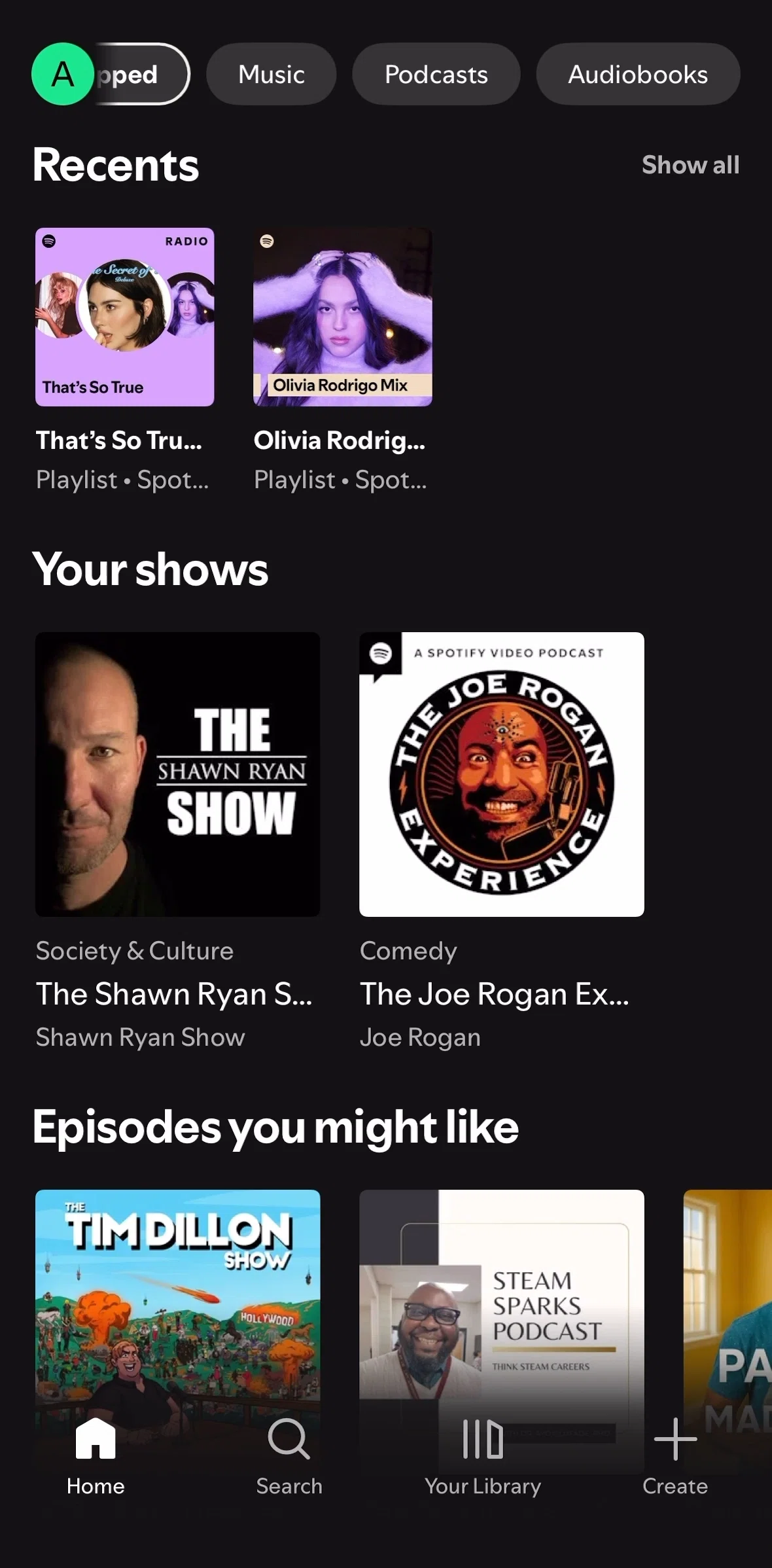 Spotify Screen screen in the Filtering sections flow