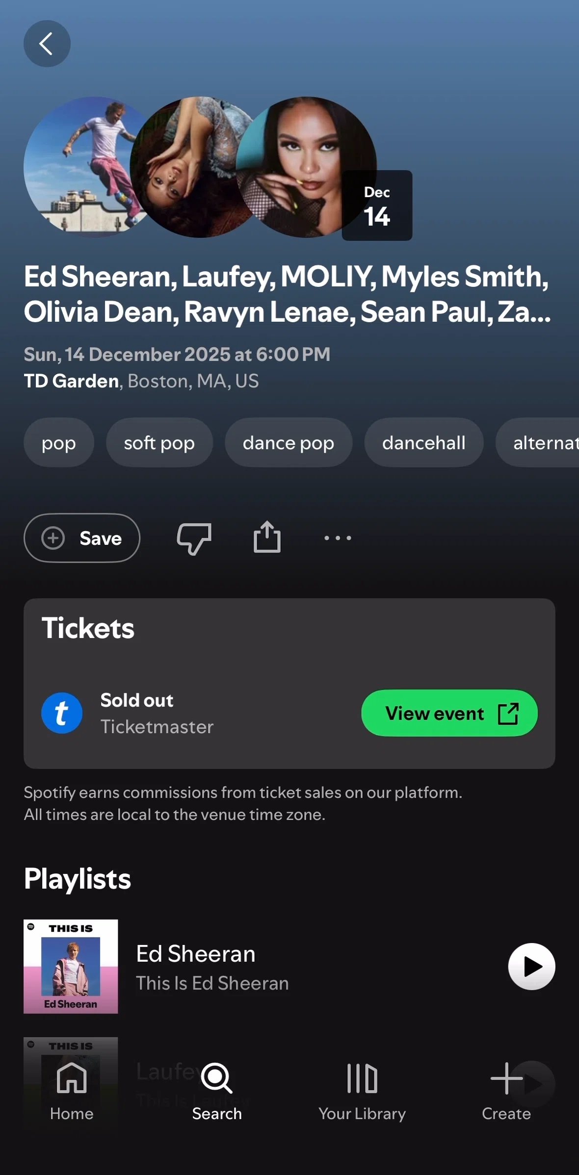 Spotify Screen screen in the Giving feedback flow