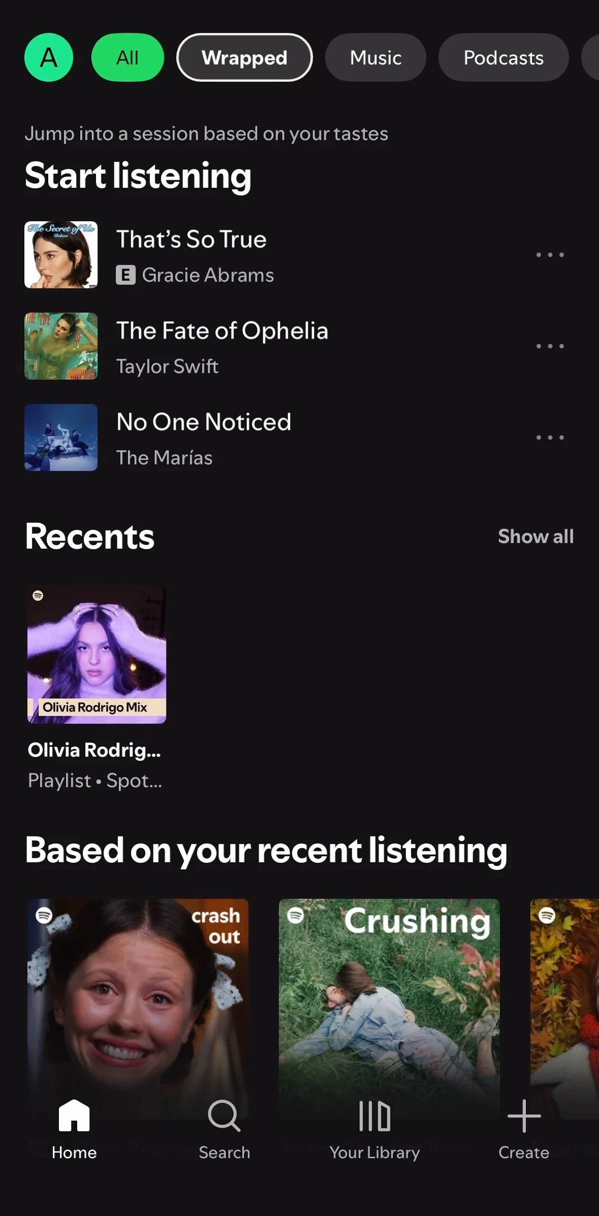 Spotify Screen screen in the Listening to a song flow