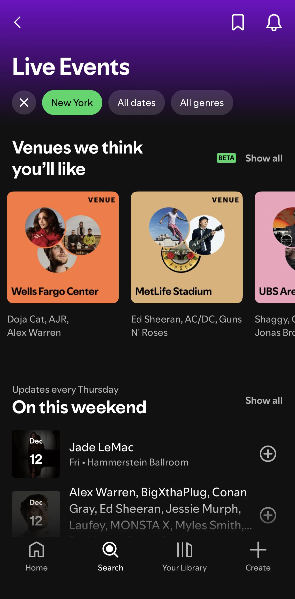 Spotify Screen screen in the Location flow
