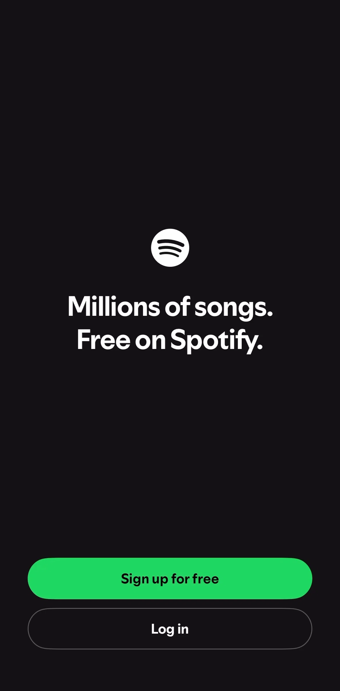 Spotify Screen screen in the Logging in flow