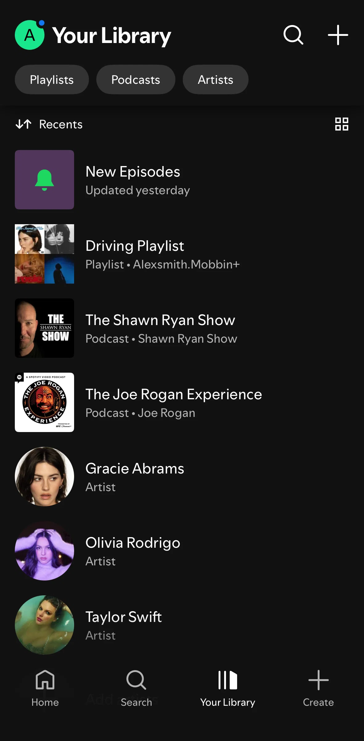 Spotify Screen screen in the New episodes flow