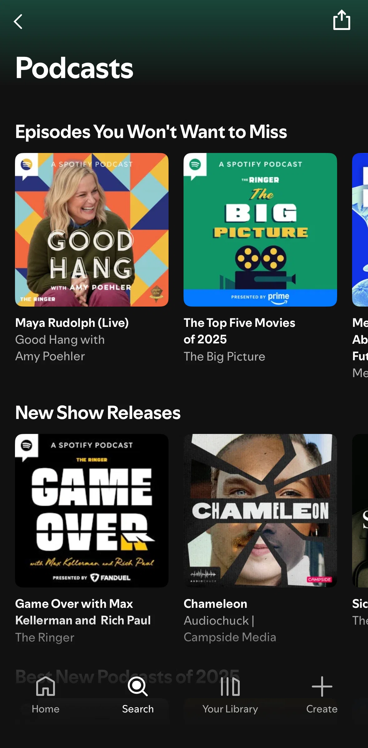 Spotify Screen screen in the Podcast detail flow