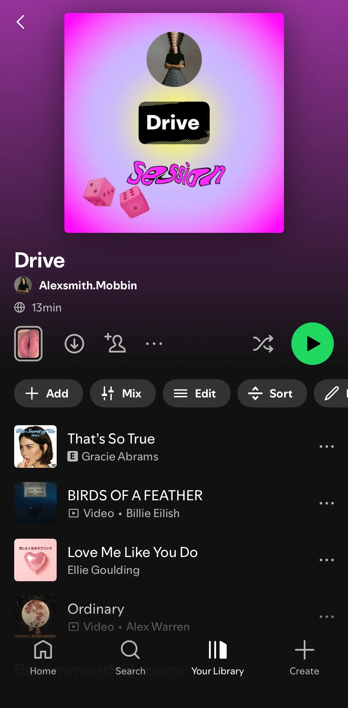 Spotify Screen screen in the Removing a cover image flow