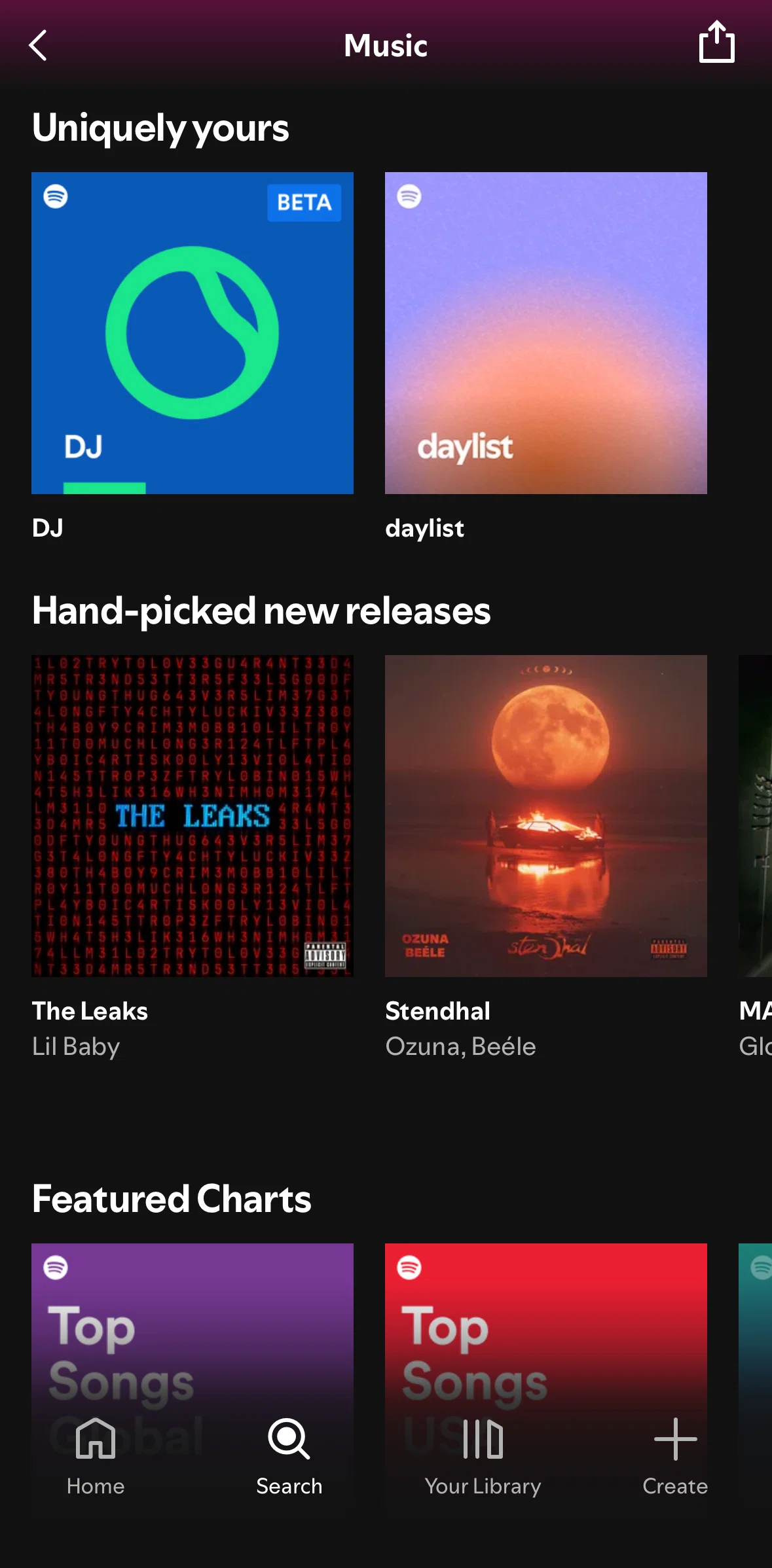 Spotify Screen screen in the Requesting songs to AI DJ flow