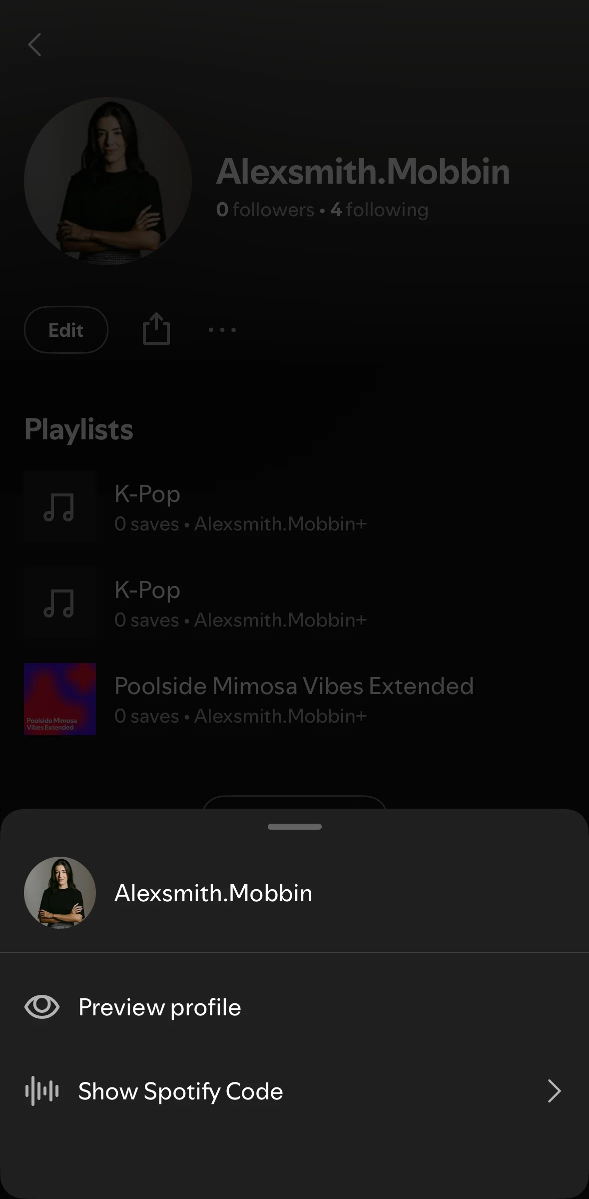 Spotify Screen screen in the Showing Spotify Code flow