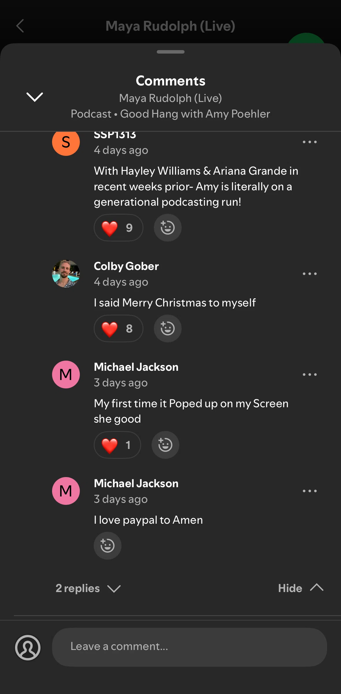 Spotify Screen screen in the Turning on notifications for comments flow