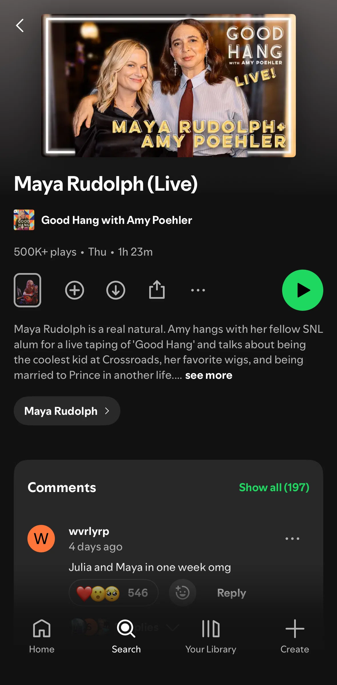 Spotify Screen screen in the Watching an episode flow