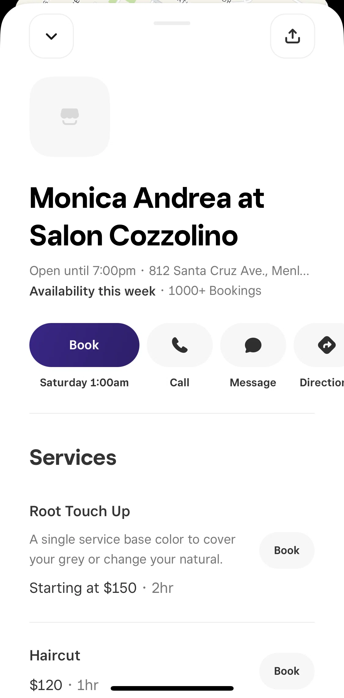Square Go Screen screen in the Send a message flow