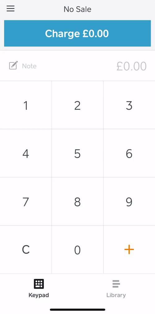 Square Checkout screen in the Creating An Invoice flow