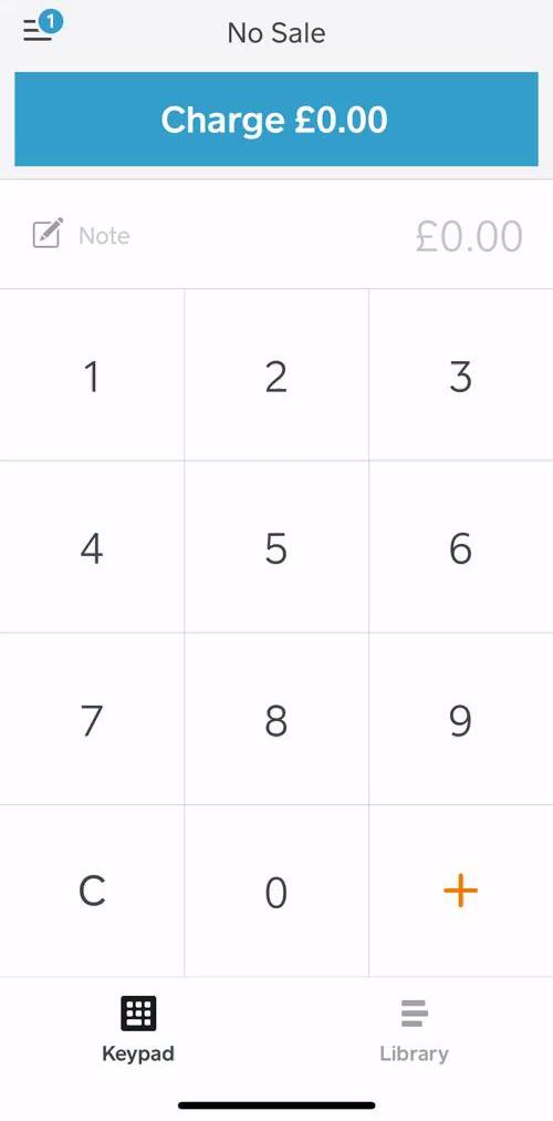 Square Checkout screen in the Crm flow