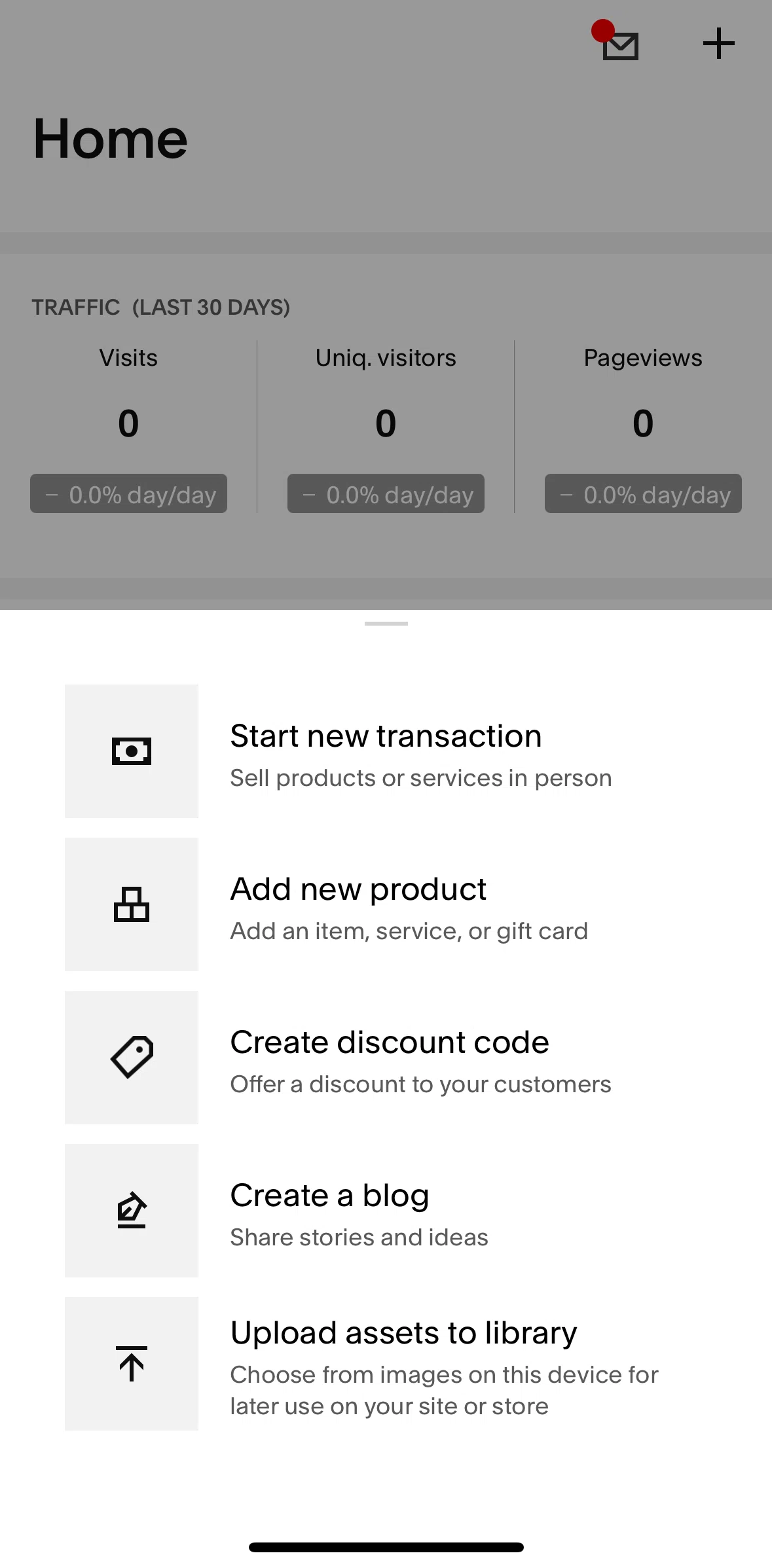 Squarespace Screen screen in the Adding a product flow