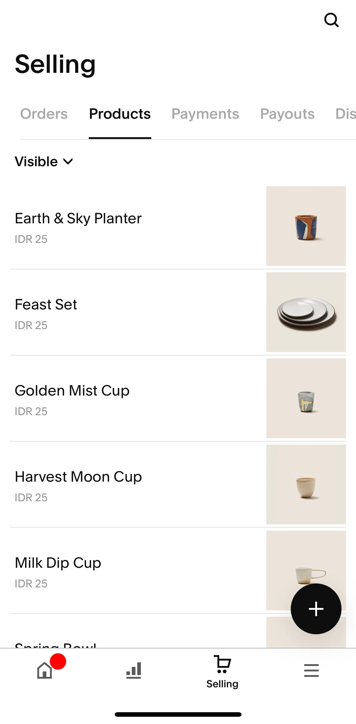 Squarespace Screen screen in the Filtering products flow