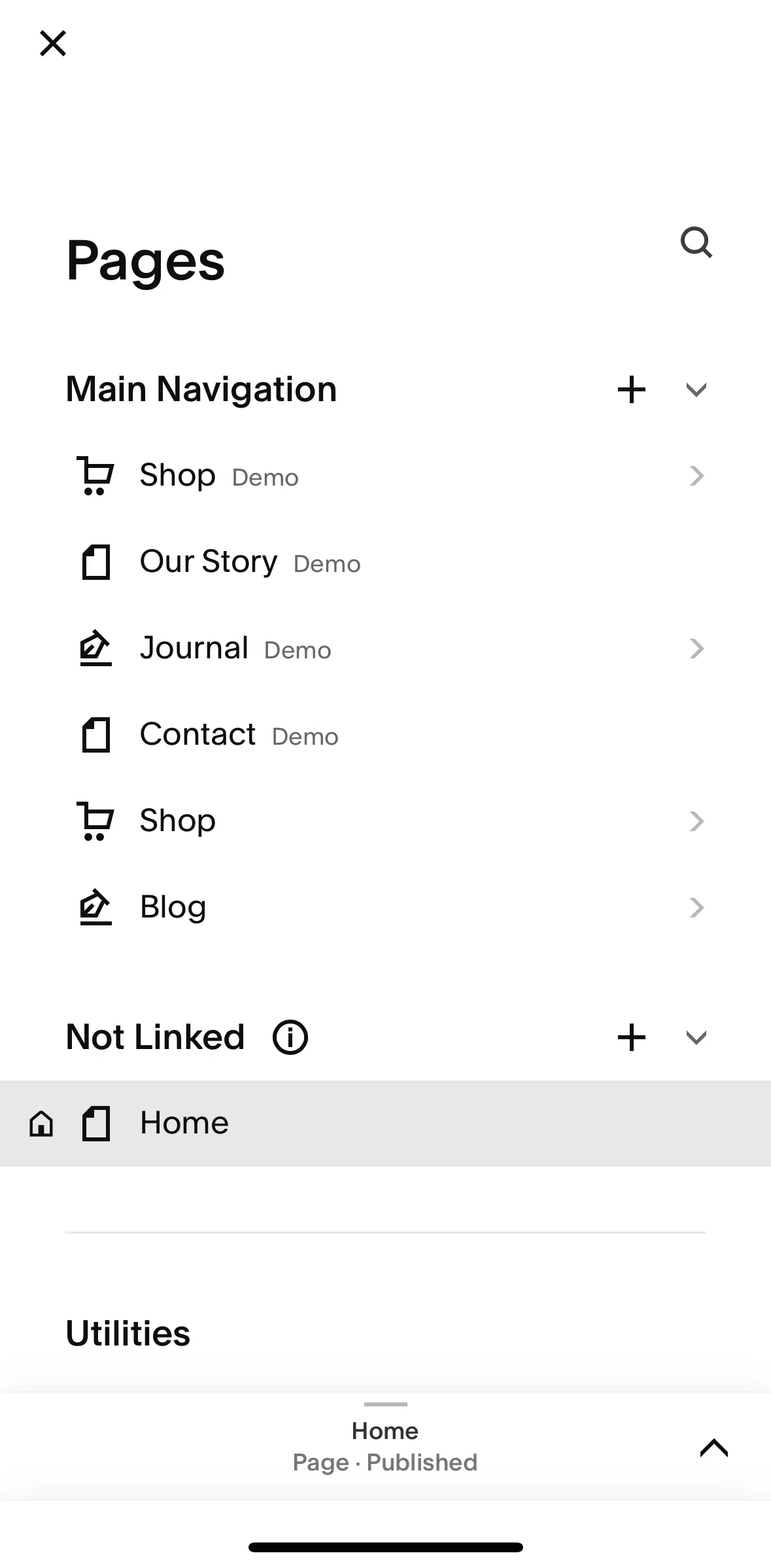 Squarespace Screen screen in the View site flow
