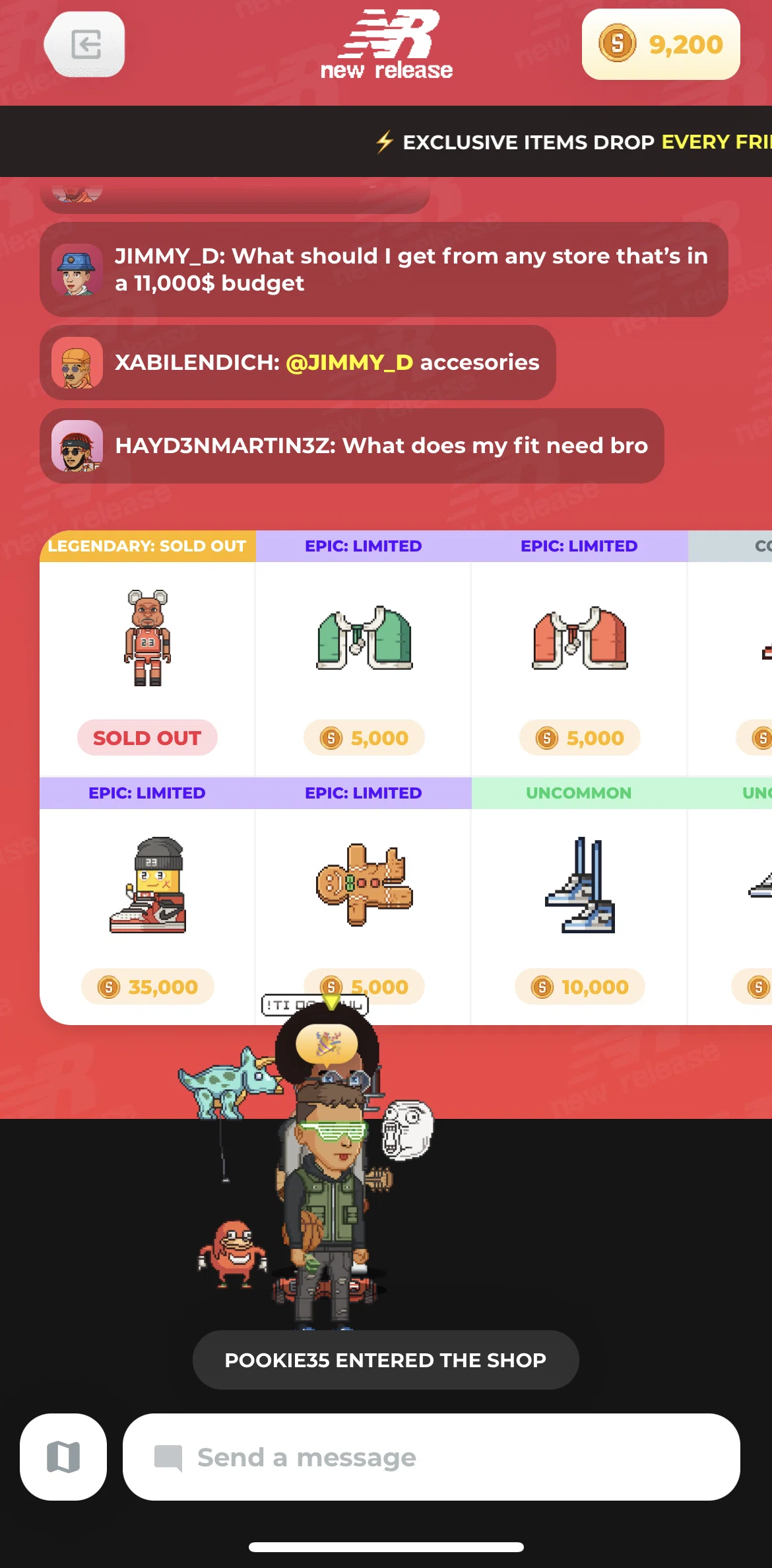 Stadium Live Screen screen in the Purchasing a virtual item flow