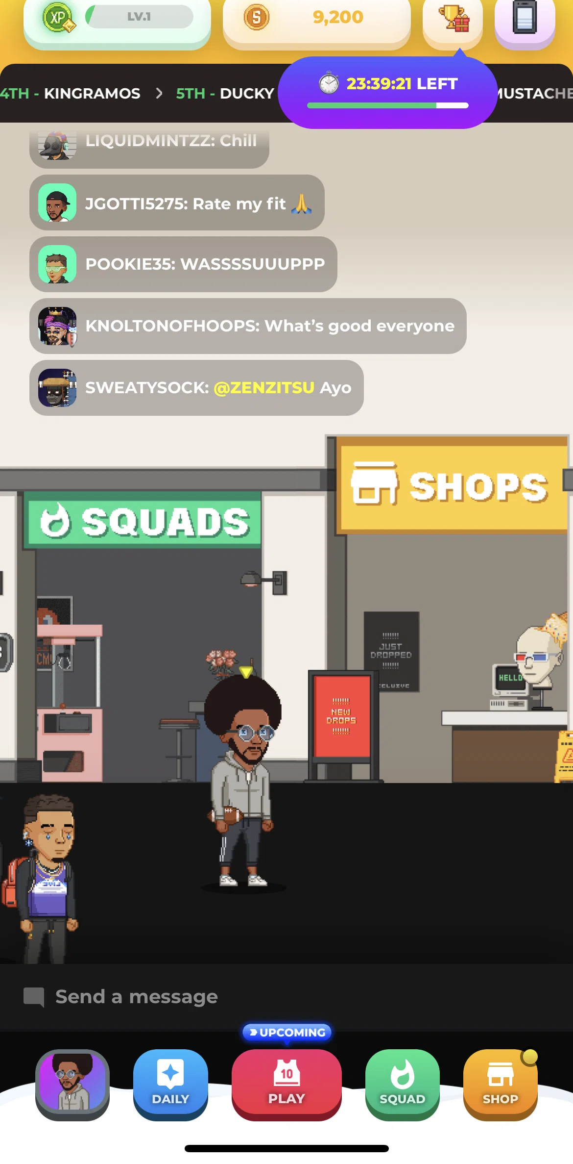 Stadium Live Screen screen in the Shops flow