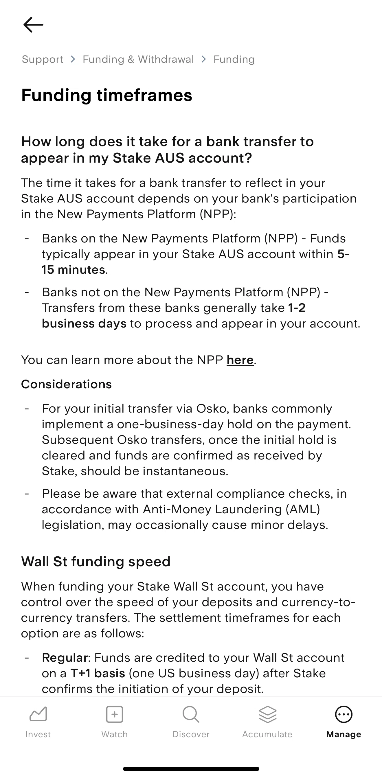 Stake Screen screen in the Article detail flow