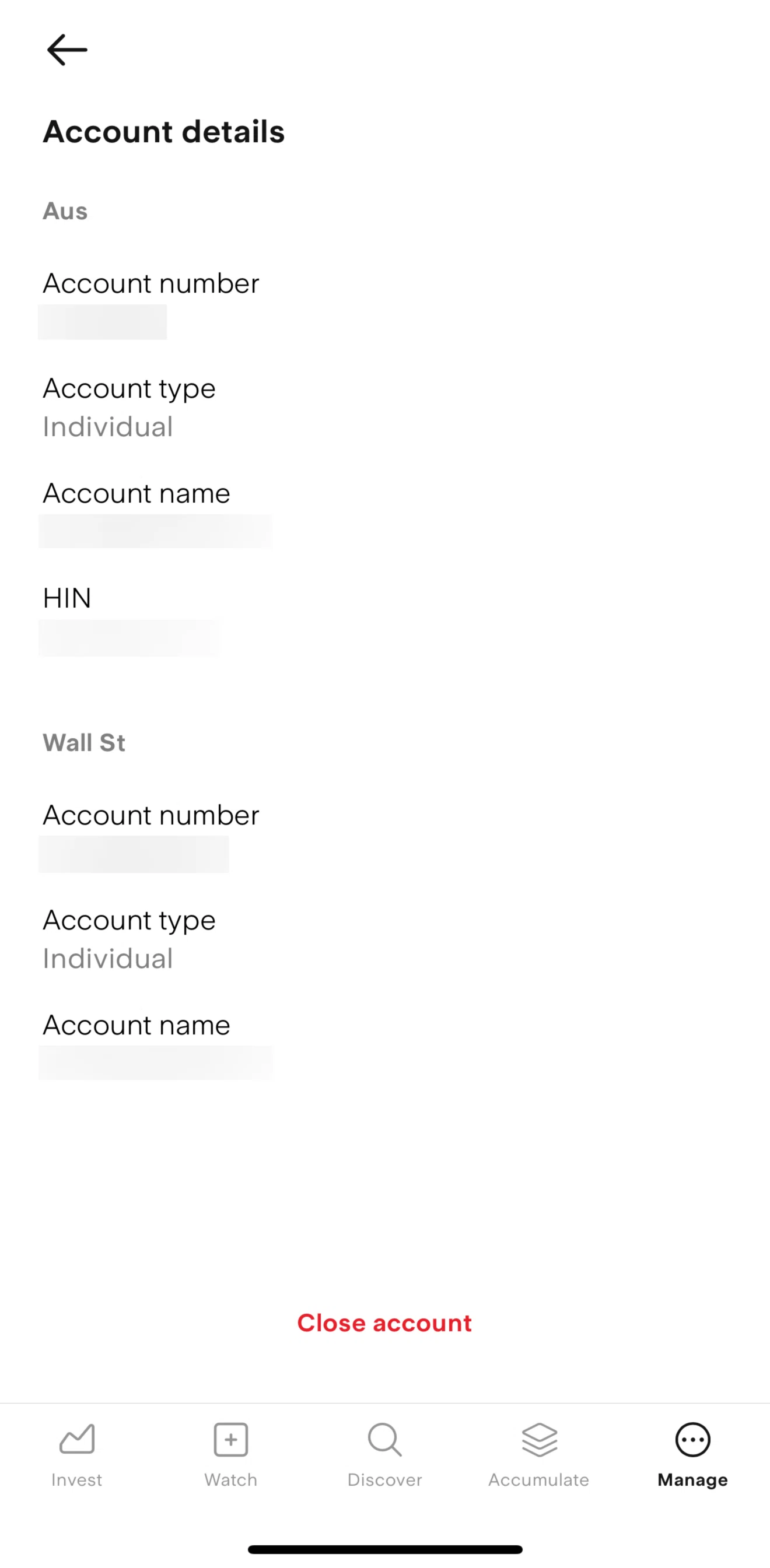 Stake Screen screen in the Deleting account flow