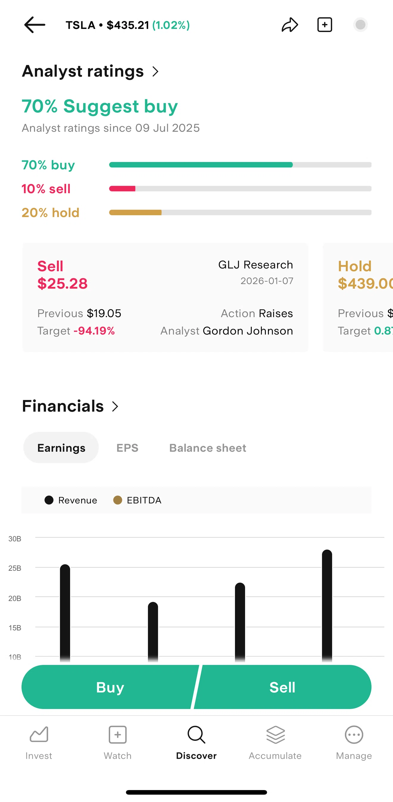 Stake Screen screen in the Financials flow