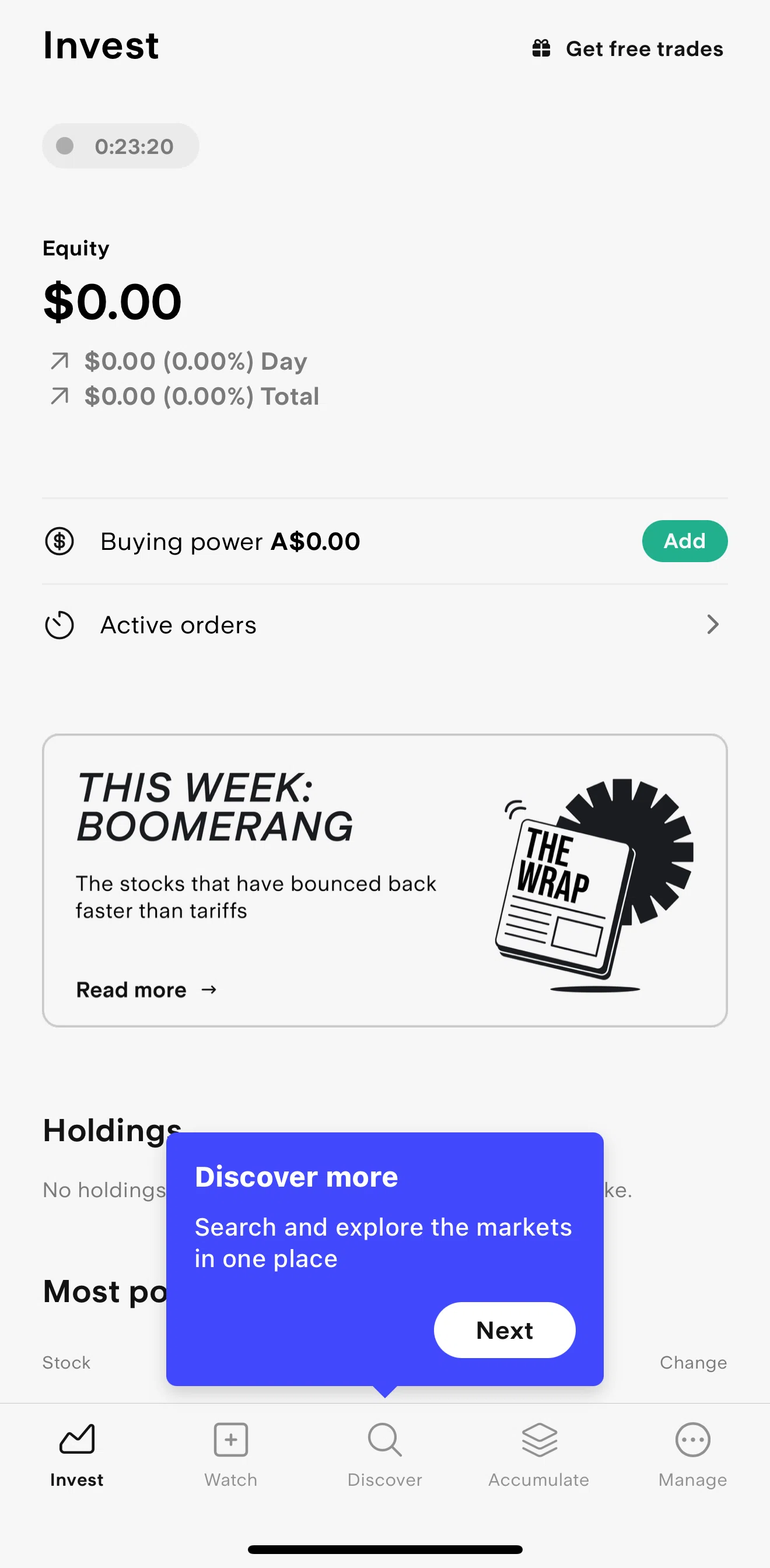 Stake Screen screen in the Invest flow