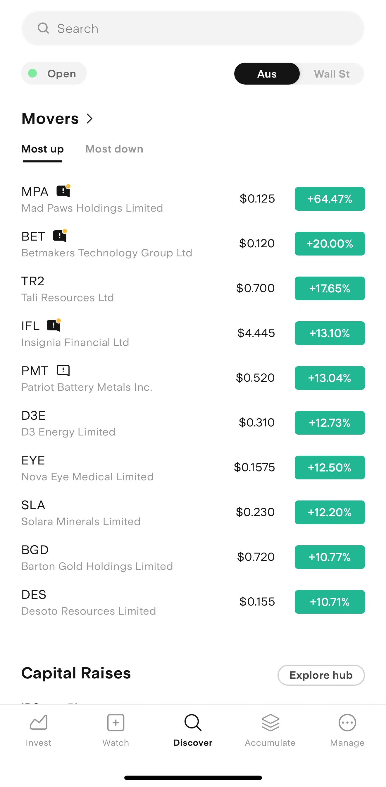 Stake Screen screen in the Movers flow