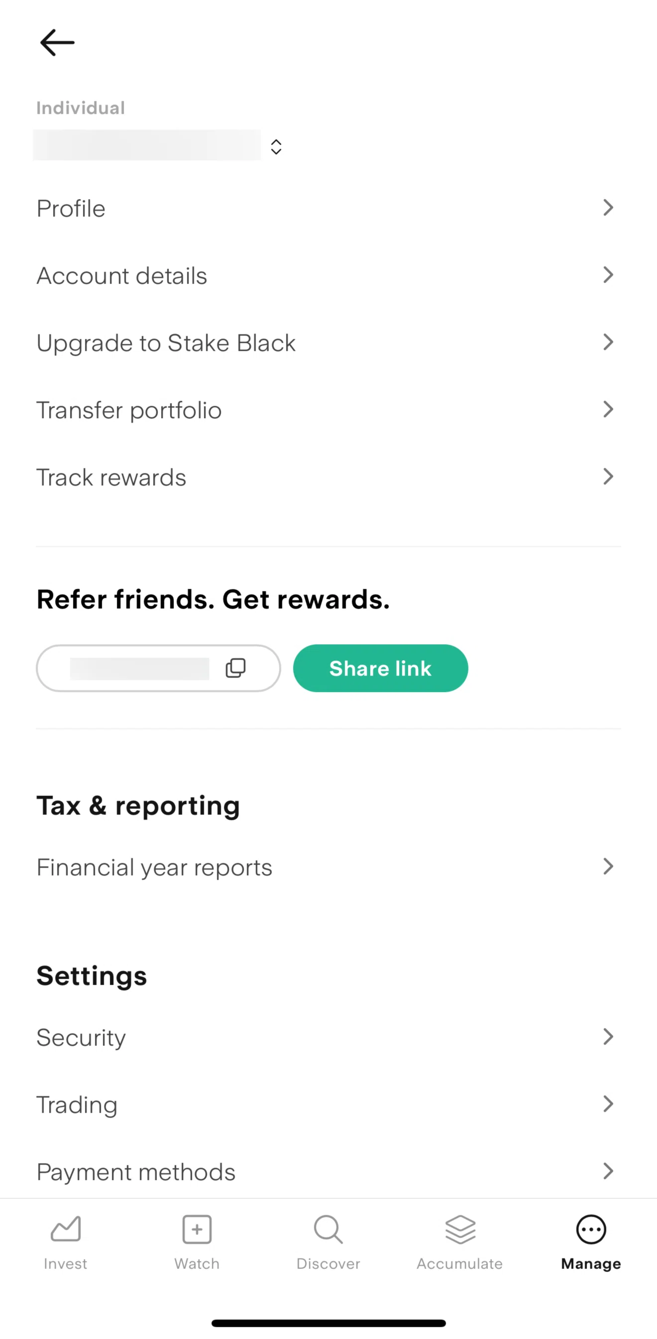 Stake Screen screen in the Transfer a portfolio flow