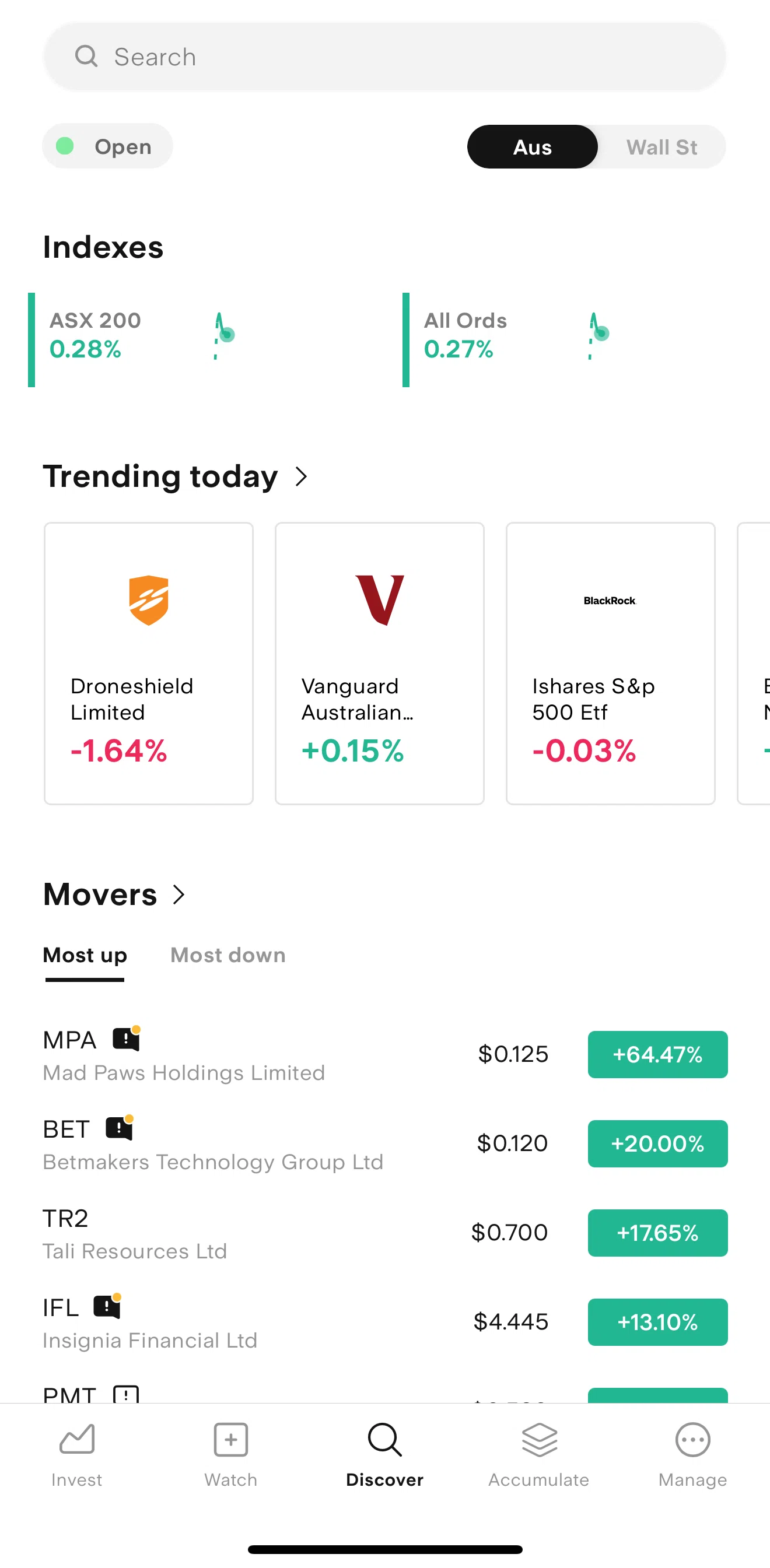 Stake Screen screen in the Trending today flow
