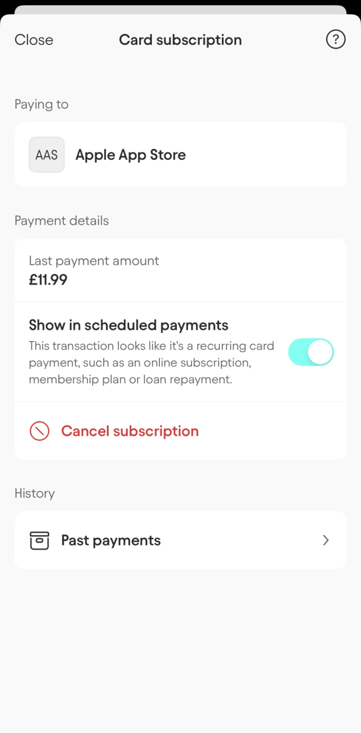 Starling Screen screen in the Canceling a subscription flow