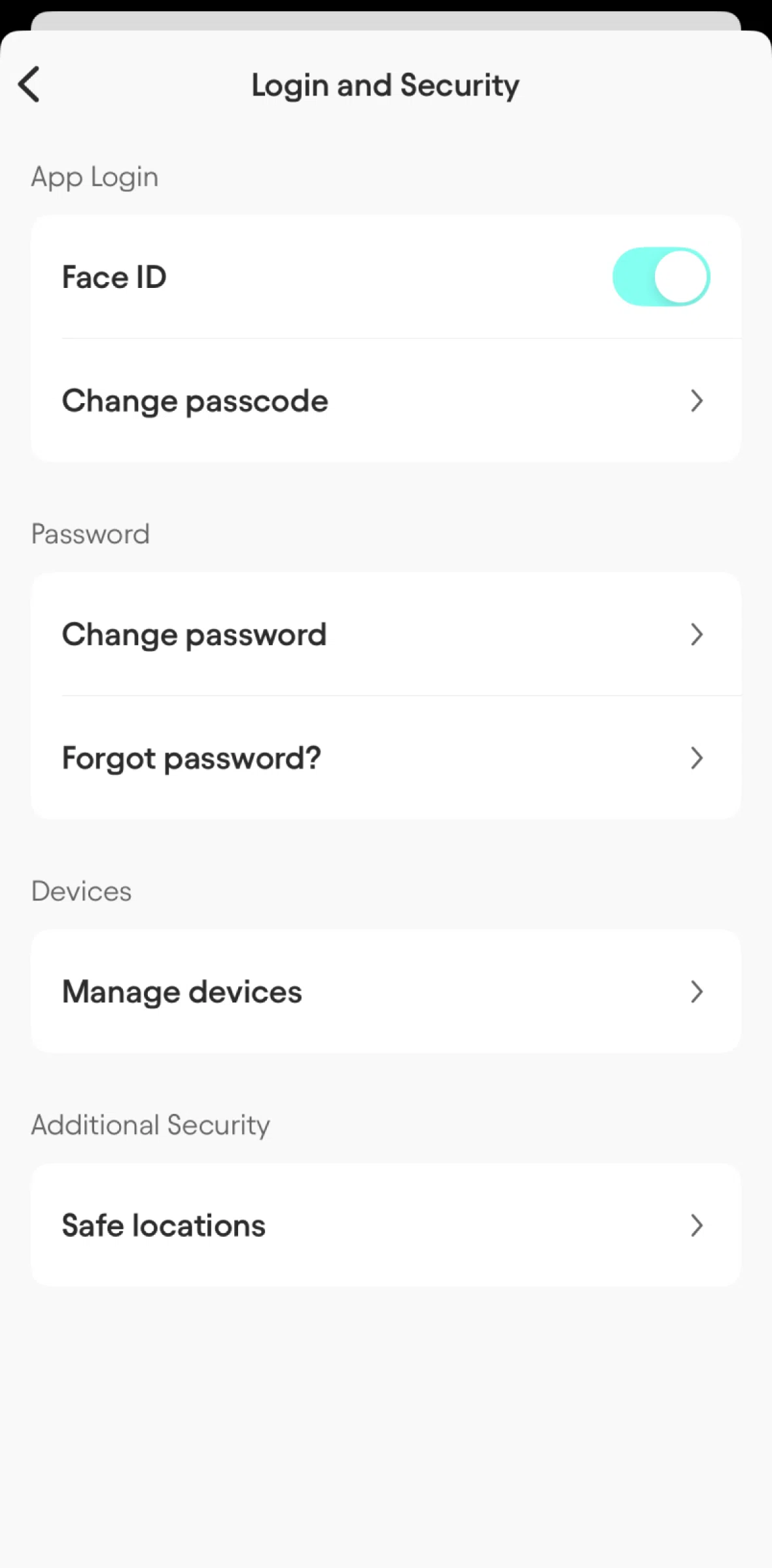 Starling Screen screen in the Changing passcode flow