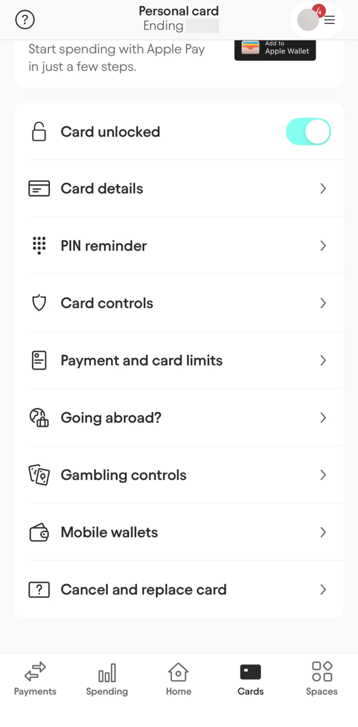 Starling Screen screen in the Mobile wallets flow