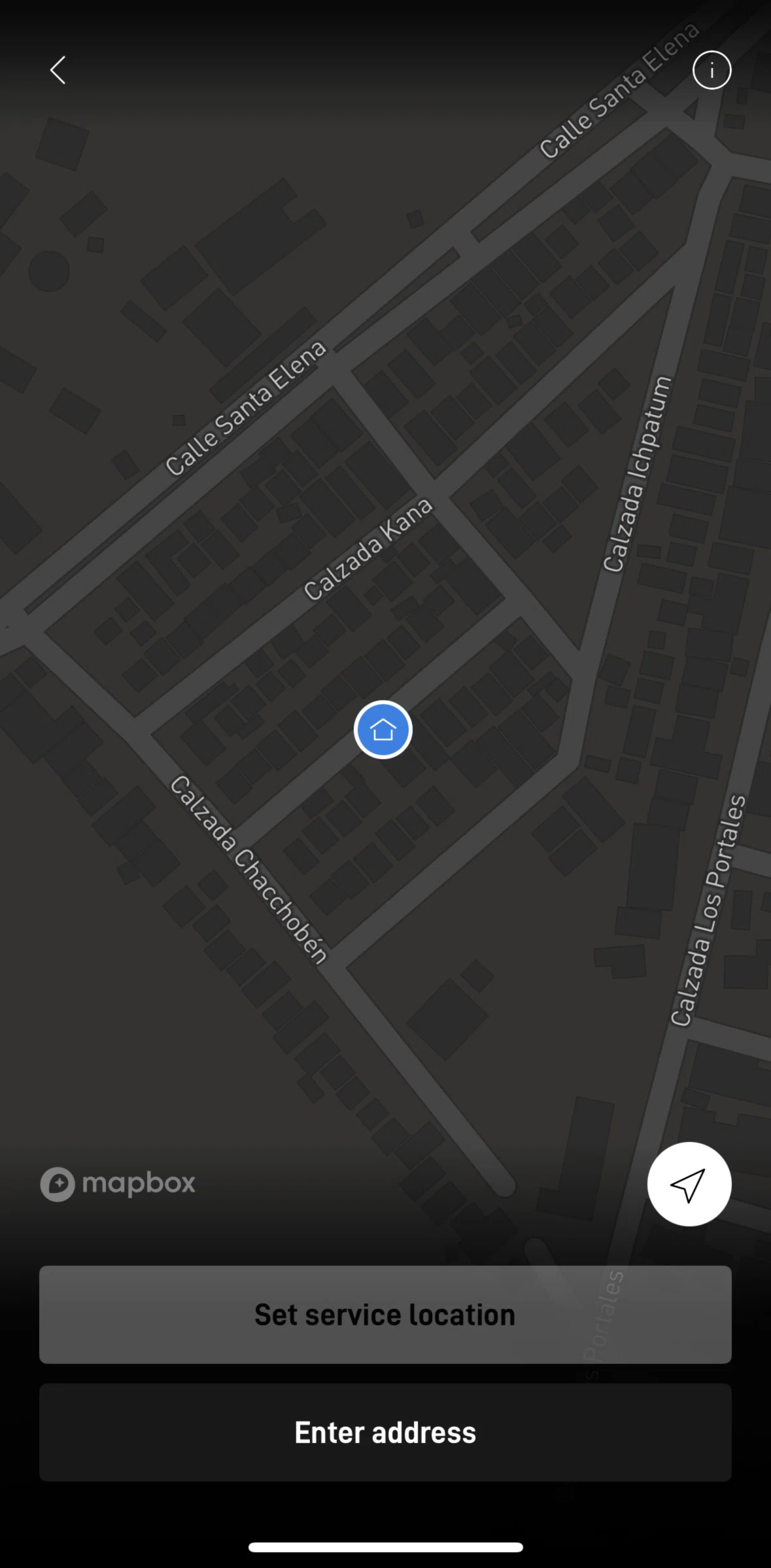 Starlink Screen screen in the Mapbox information flow
