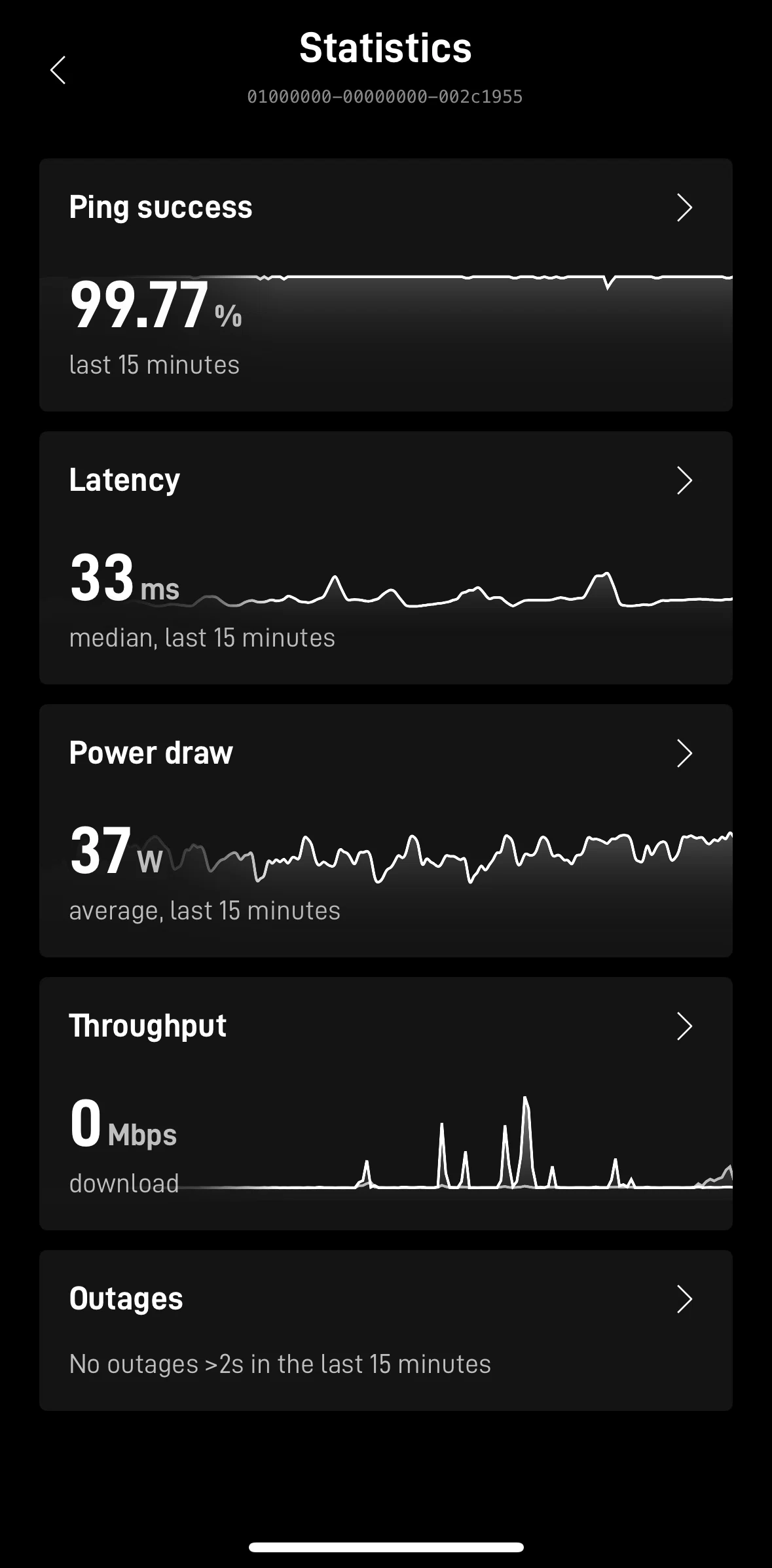 Starlink Screen screen in the Outages flow