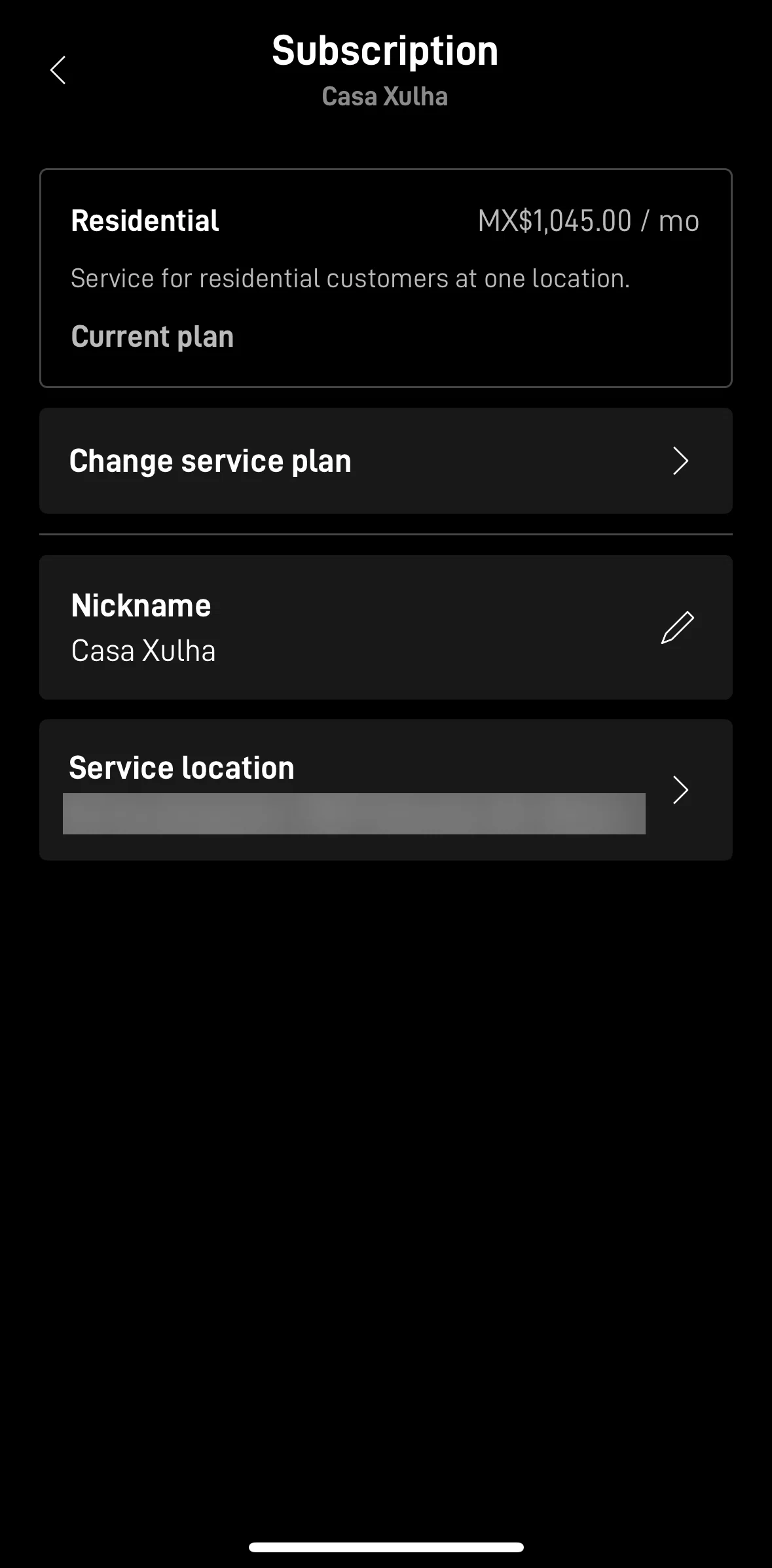 Starlink Screen screen in the Service location flow