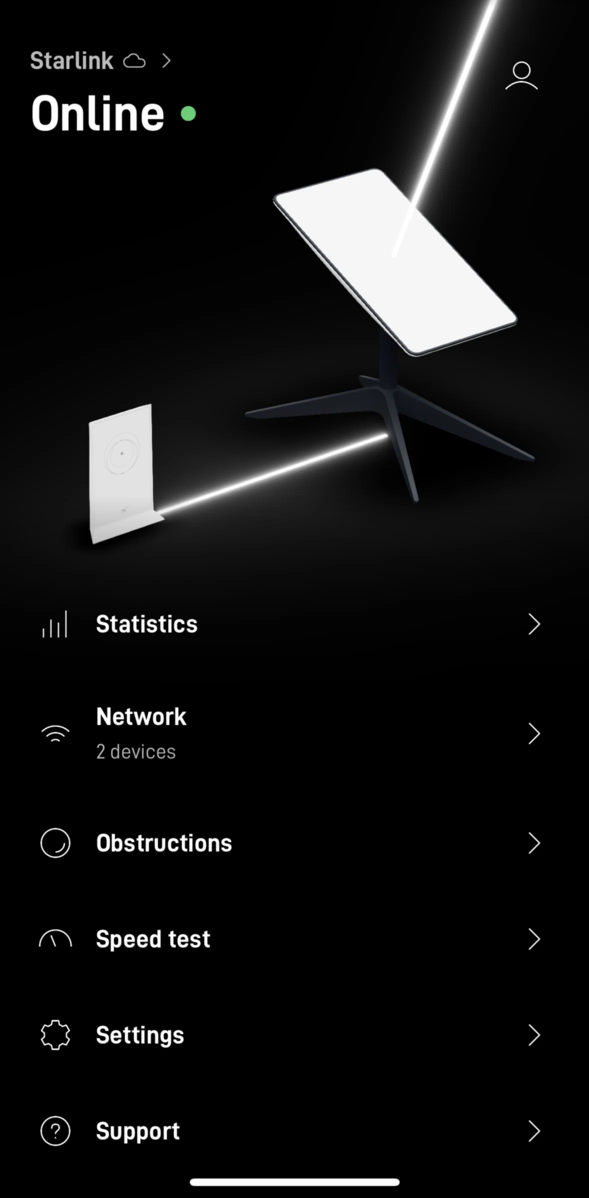 Starlink Screen screen in the Settings flow