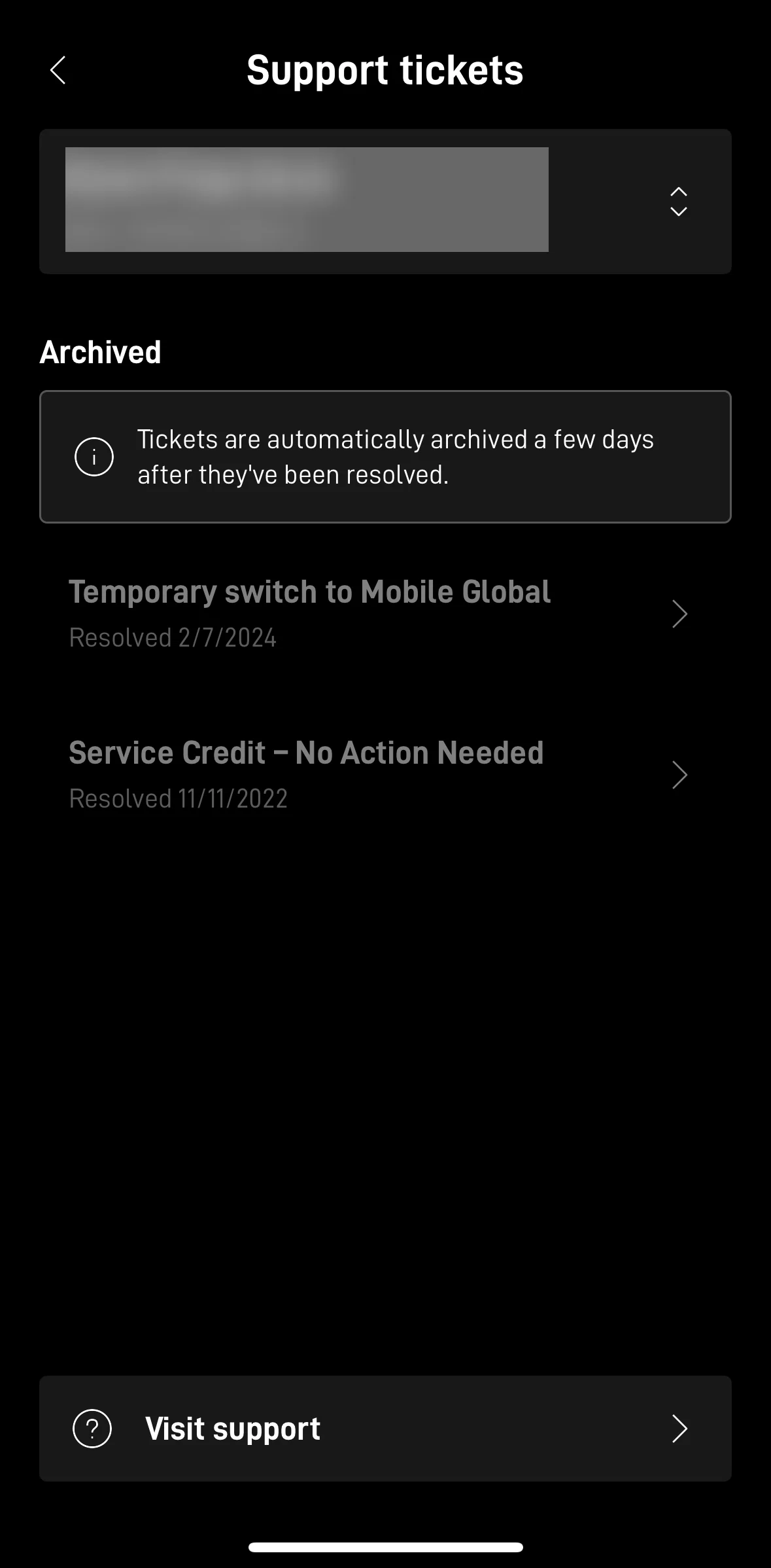Starlink Screen screen in the View message flow