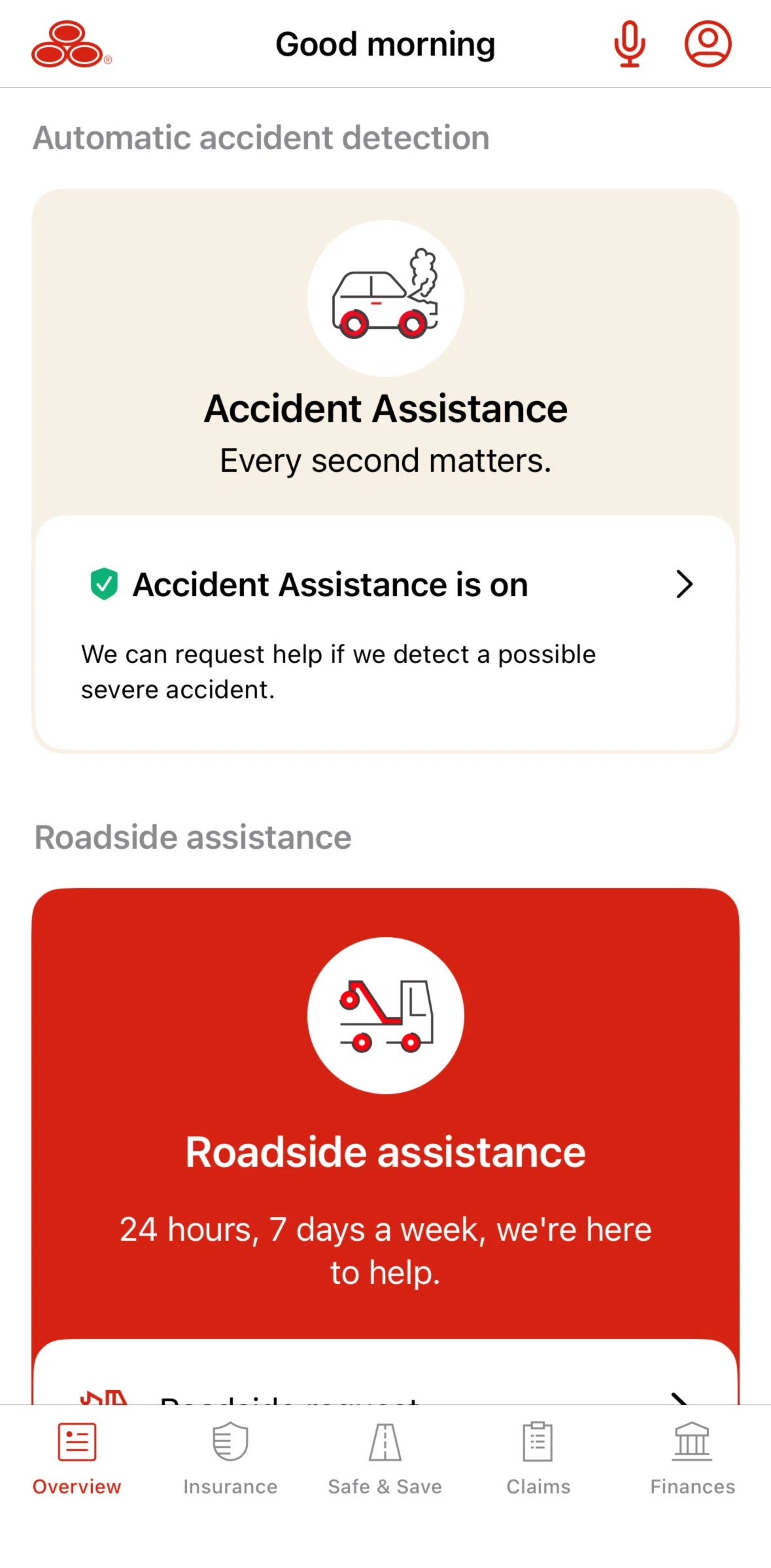 State Farm Screen screen in the Accident assistance flow