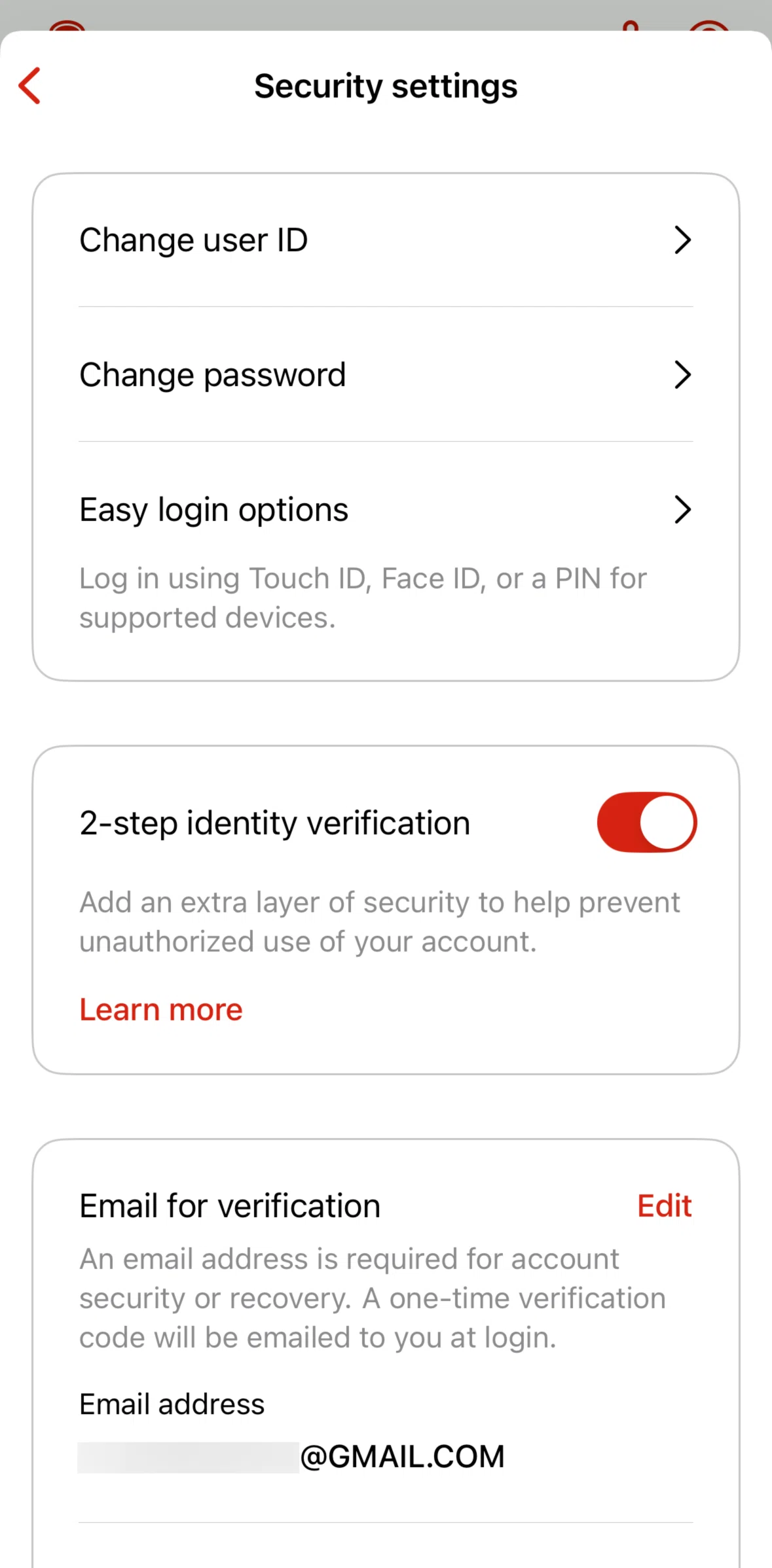 State Farm Screen screen in the Changing password flow