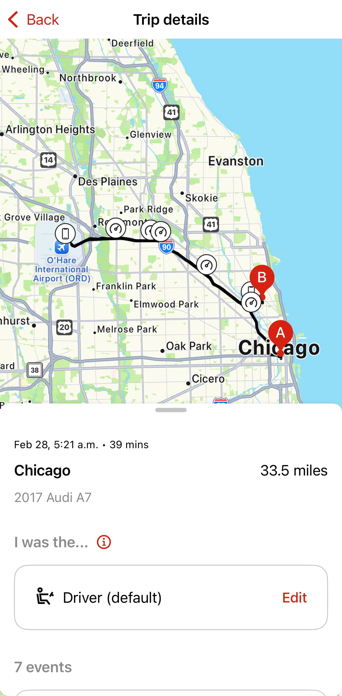 State Farm Screen screen in the Detected phone distraction event information flow